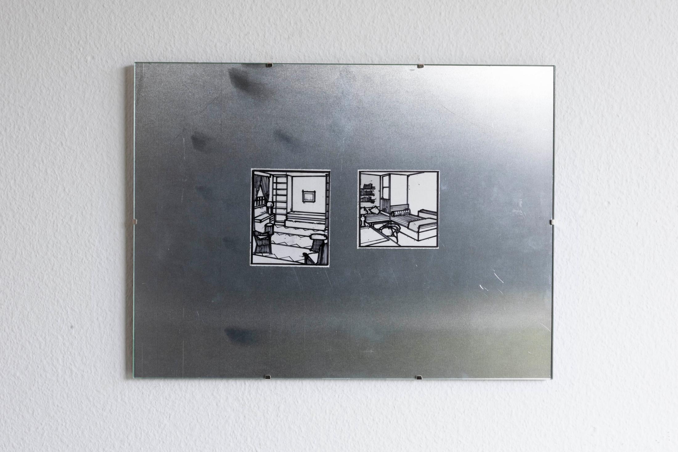 Group Show «On the Brink of Forever; view on Vinzenz Meyner, Neue Behaglichkeit (Zimmerbild 7 & 13), 2021» at Im Grafenhag, Winterthur, 2021 / Photo: Simon Javed / Courtesy: the artist and Im Grafenhag