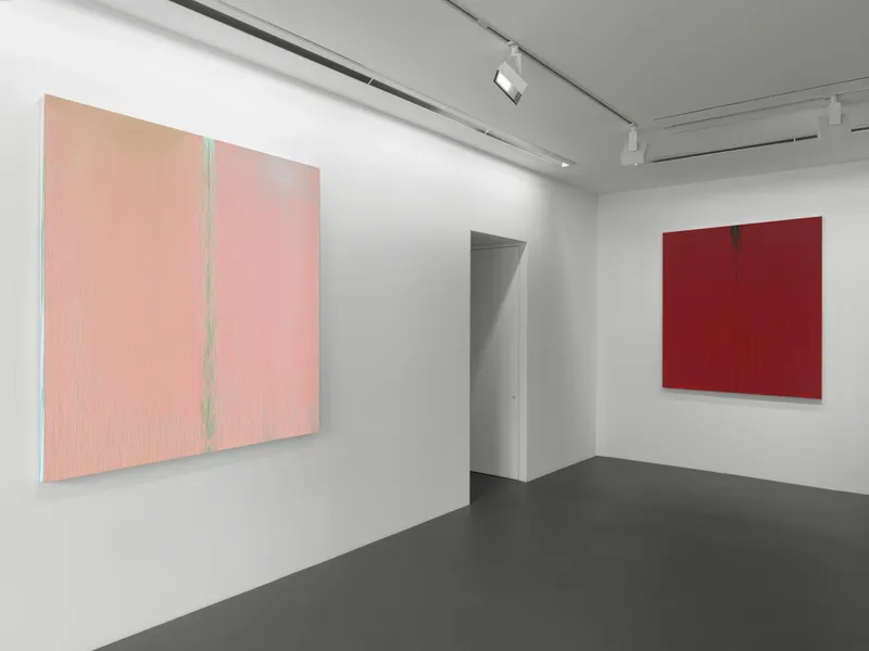 Exhibition View Pat Steir Soloshow «Paintings» at Vito Schnabel Gallery, St. Moritz, 2019 / © Pat Steir / Photo: Stefan Altenburger / Courtesy: the artist and Vito Schnabel Gallery