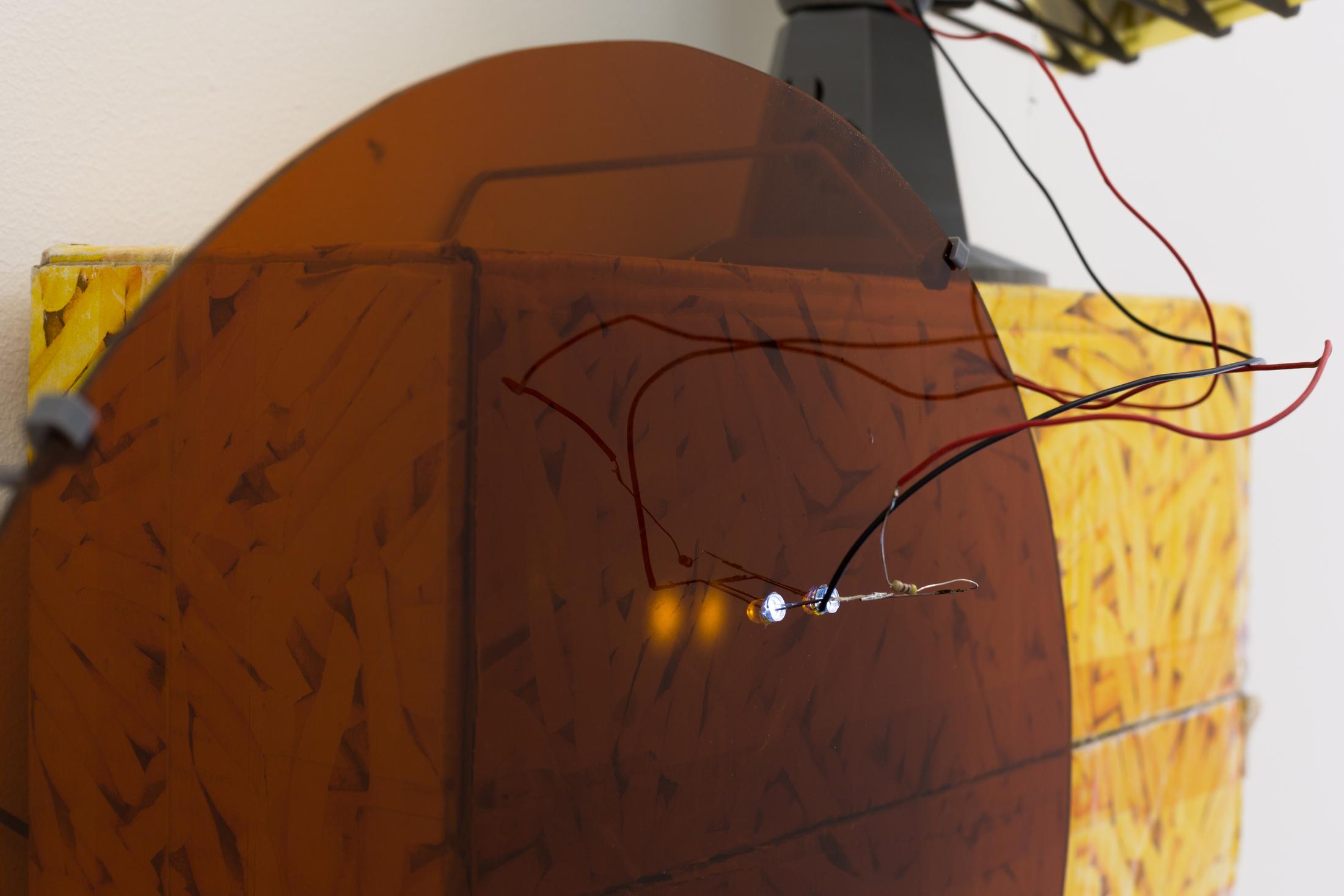 Exhibition View Partrick Hari Soloshow «diese ecke wurde als verloren aufgegeben / view on Mask (hommage to Andrea Fraser), 2018» at Bolte Lang, Zurich / Courtesy: the artist and Bolte Lang, Zurich