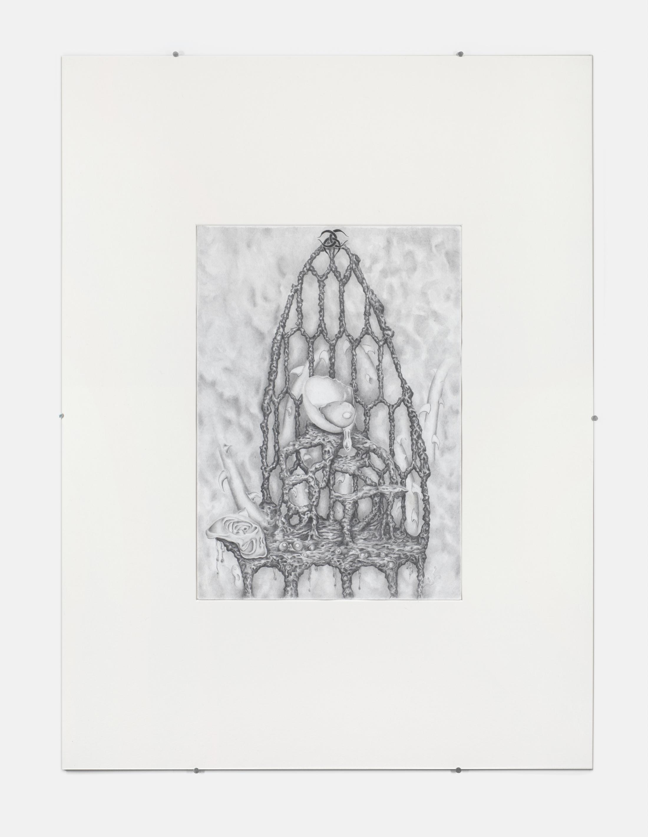 Exhibition View Groupshow «Silver Lake / view on Elin Gonzalez, Meister des Ei’s: Inversive Cataract on Layer of Nervous Systems, 2018» at Kirchgasse, Steckborn, 2018 / Courtesy: the artist and Kirchgasse