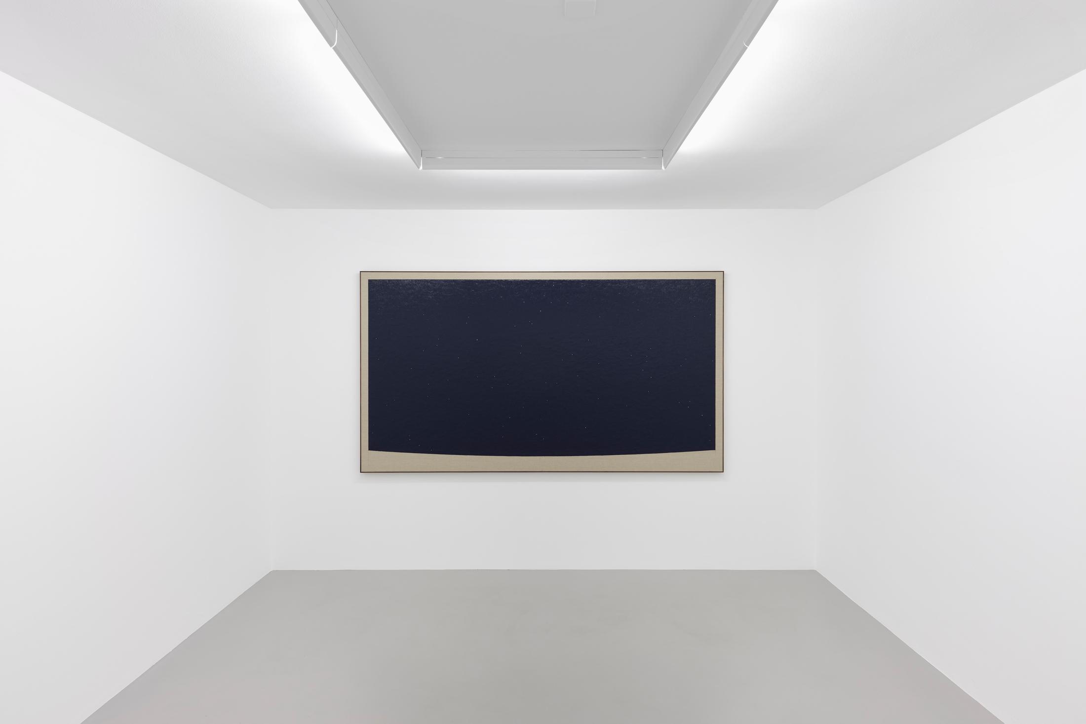 Exhibition View Paul Fägerskiöld Solo Show «Longue durée» at Exhibition View Paul Fägerskiöld Solo Show «Longue durée; view on Paul Fägerskiöld, Feldmeilen, Switzerland. Summer Solstice. Looking West before Sunrise. 23 July 3600 BC, 2022, Oil on Linen in Walnut Frame, 50 x 91 cm» at GALERIE PHILIPPZOLLLINGER, Zurich, 2022 / Photo: Conradin Frei / Courtesy: the artist and GALERIE PHILIPPZOLLLINGER, Zurich, 2022 / Photo: Conradin Frei / Courtesy: the artist and Exhibition View Paul Fägerskiöld Solo Show «Longue durée; view on Paul Fägerskiöld, Feldmeilen, Switzerland. Summer Solstice. Looking West before Sunrise. 23 July 3600 BC, 2022, Oil on Linen in Walnut Frame, 50 x 91 cm» at GALERIE PHILIPPZOLLLINGER, Zurich, 2022 / Photo: Conradin Frei / Courtesy: the artist and GALERIE PHILIPPZOLLLINGER