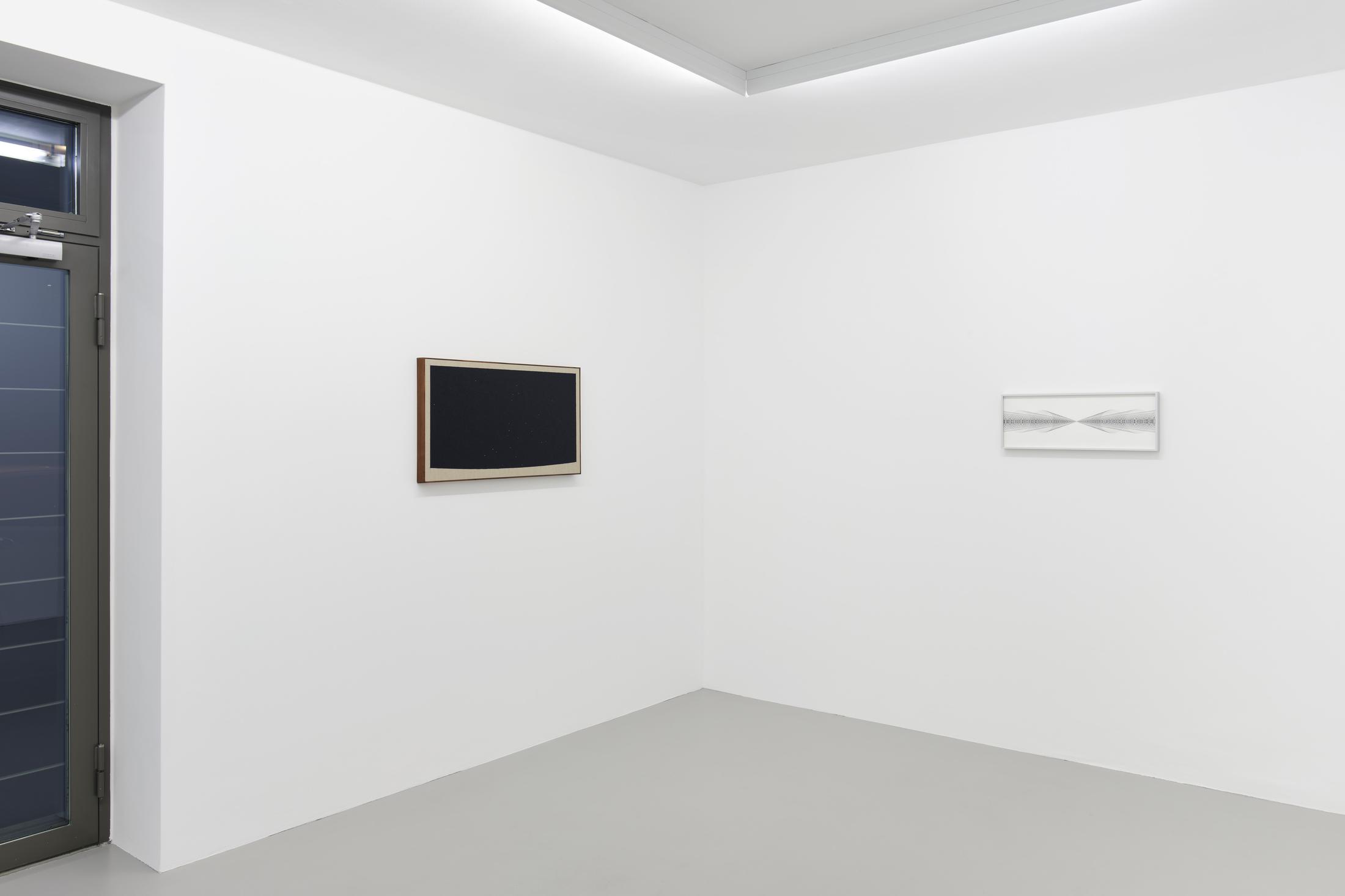 Exhibition View Paul Fägerskiöld Solo Show «Longue durée» at Exhibition View Paul Fägerskiöld Solo Show «Longue durée; view on Paul Fägerskiöld, Feldmeilen, Switzerland. Summer Solstice. Looking West before Sunrise. 23 July 3600 BC, 2022, Oil on Linen in Walnut Frame, 50 x 91 cm» at GALERIE PHILIPPZOLLLINGER, Zurich, 2022 / Photo: Conradin Frei / Courtesy: the artist and GALERIE PHILIPPZOLLLINGER, Zurich, 2022 / Photo: Conradin Frei / Courtesy: the artist and Exhibition View Paul Fägerskiöld Solo Show «Longue durée; view on Paul Fägerskiöld, Feldmeilen, Switzerland. Summer Solstice. Looking West before Sunrise. 23 July 3600 BC, 2022, Oil on Linen in Walnut Frame, 50 x 91 cm» at GALERIE PHILIPPZOLLLINGER, Zurich, 2022 / Photo: Conradin Frei / Courtesy: the artist and GALERIE PHILIPPZOLLLINGER