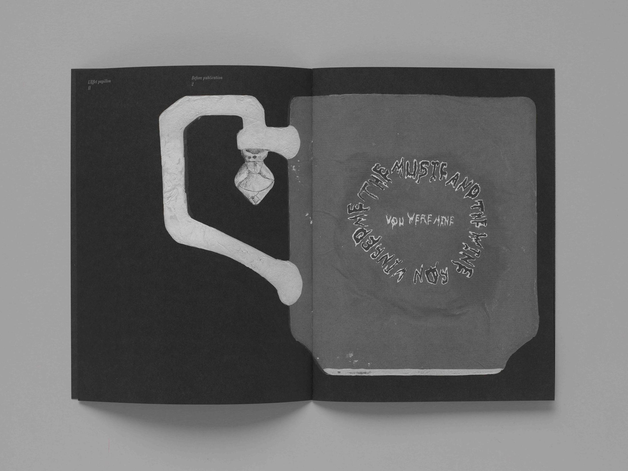 Paul Paillet, BRUME BOURGEON BRISE SOLEIL, brochure, 12 pages, published in the Before publication collection, which gathers the pre-publications; single booklets from 4 to 24 pages, 17.2 × 23.5 cm, offset, black/white, stapled binding, 250 copies; of authors' texts or artists' inserts, which will appear regularly and as a preview before their final publication in L'Effet papillon II (second volume of L'Effet papillon, 1989 - 2007, catalogue of the Centre d'édition contemporaine published in 2008) / Graphic design: Niels Wehrspann, Lausanne / Edition of the Centre d'édition contemporaine, Geneva, 2020 / This publication was inspired by the novel Les Météores by Michel Tournier and by the song, Coimbra (1930) by José Galhardo, whose French version, April in Portugal (1947) was written by Jacques Larue and the English version April in Portugal (1947) by Jimmy Kennedy / Photo: © Sandra Pointet / Courtesy: Centre d’édition contemporaine, Geneva