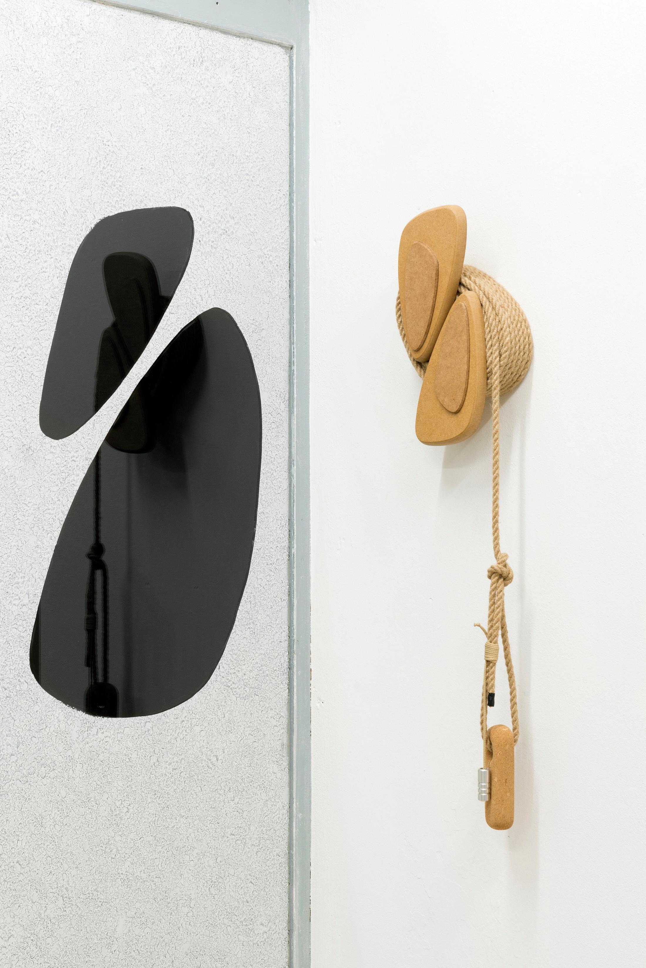 Exhibition View Groupshow «Peinture Jaune; view on Aurélien Martin, Les Enlaceuses II, 2019» at Sattelkammer, Bern / Photo: Samuel Rauber / Courtesy: the artist and Sattelkammer, Bern