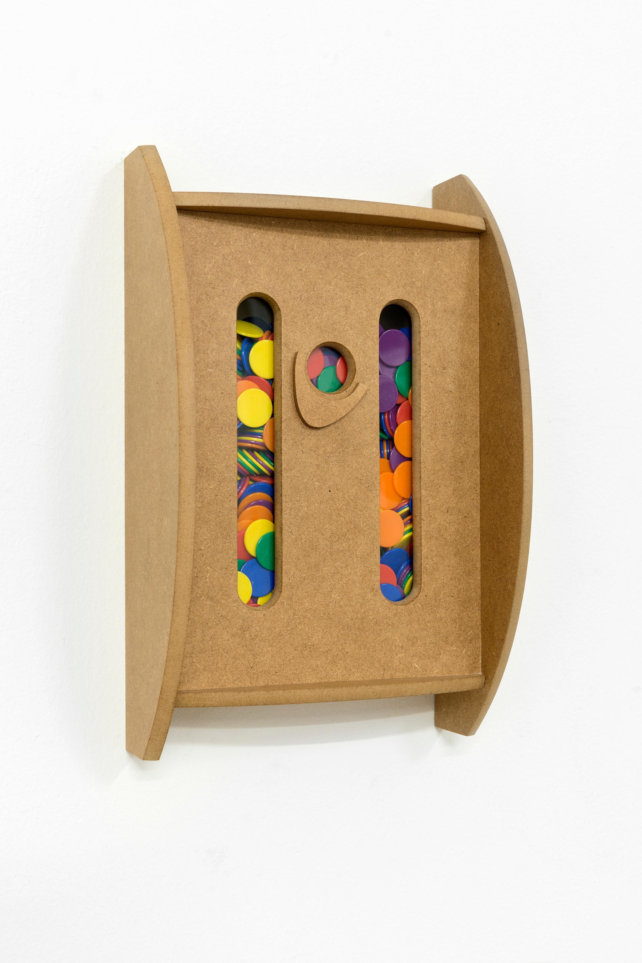 Exhibition View Groupshow «Peinture Jaune; view on Aurélien Martin, Le Jetonneur II, 2019» at Sattelkammer, Bern / Photo: Samuel Rauber / Courtesy: the artist and Sattelkammer, Bern