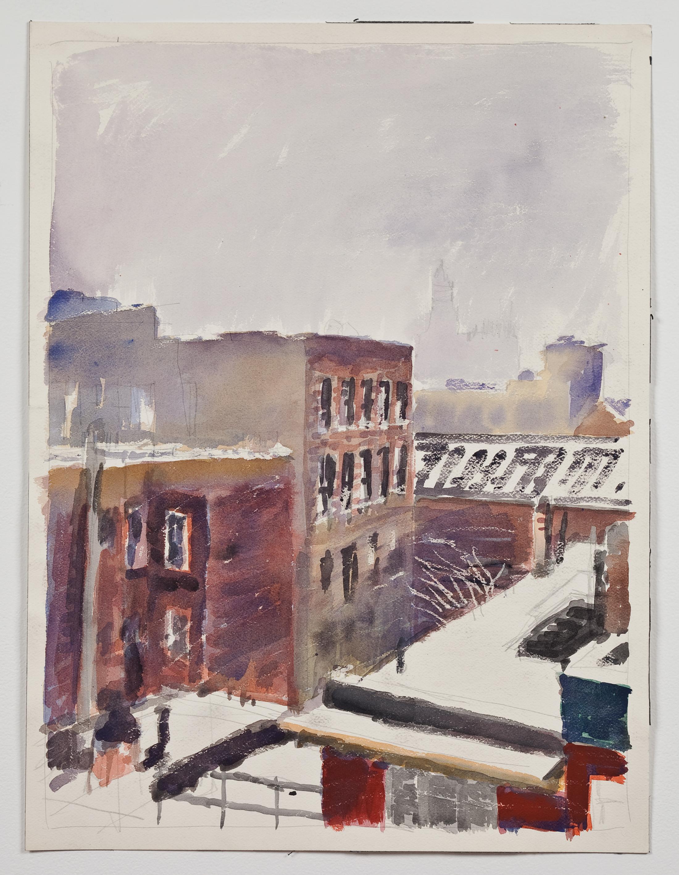 Exhibition View Peter Hujar & Paul Thek Joint Exhibition (view on Paul Thek, Untitled (cityscape), ca. 1986) at Mai 36 Galerie, Zurich, 2020 / © Estate of George Paul Thek / Courtesy: Mai 36 Galerie, Zurich