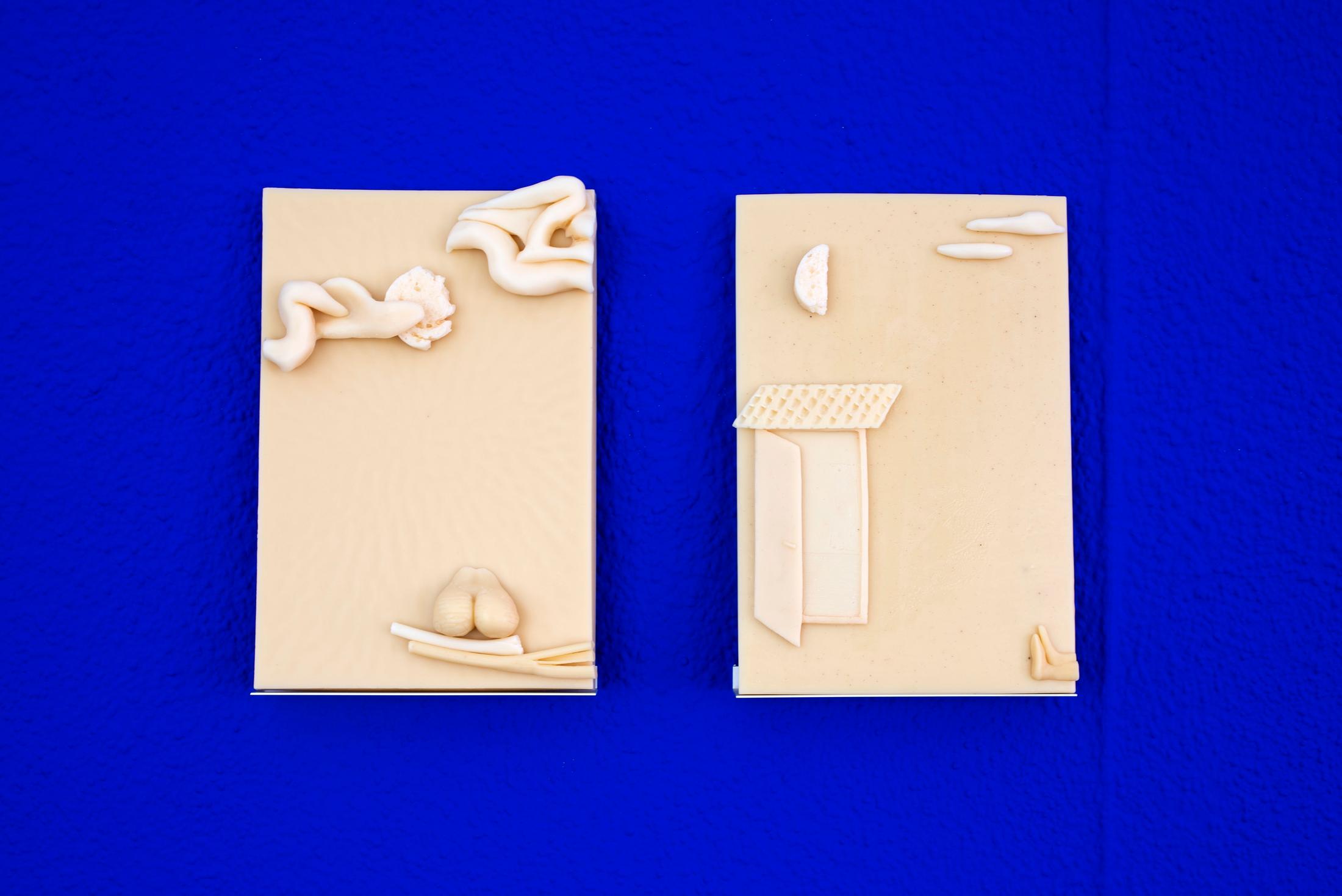 Exhibition View Philip Ortelli and Sandar Tun Tun Duo Show «Casting Shades at New Moon; view on Philip Ortelli, Every tool is a weapon, 2021; I tought my life would get easier, indeed, 2021» at KRONE COURONNE, Biel, 2021 / Photo: James Bantone / Courtesy: artists and KRONE COURONNE Biel