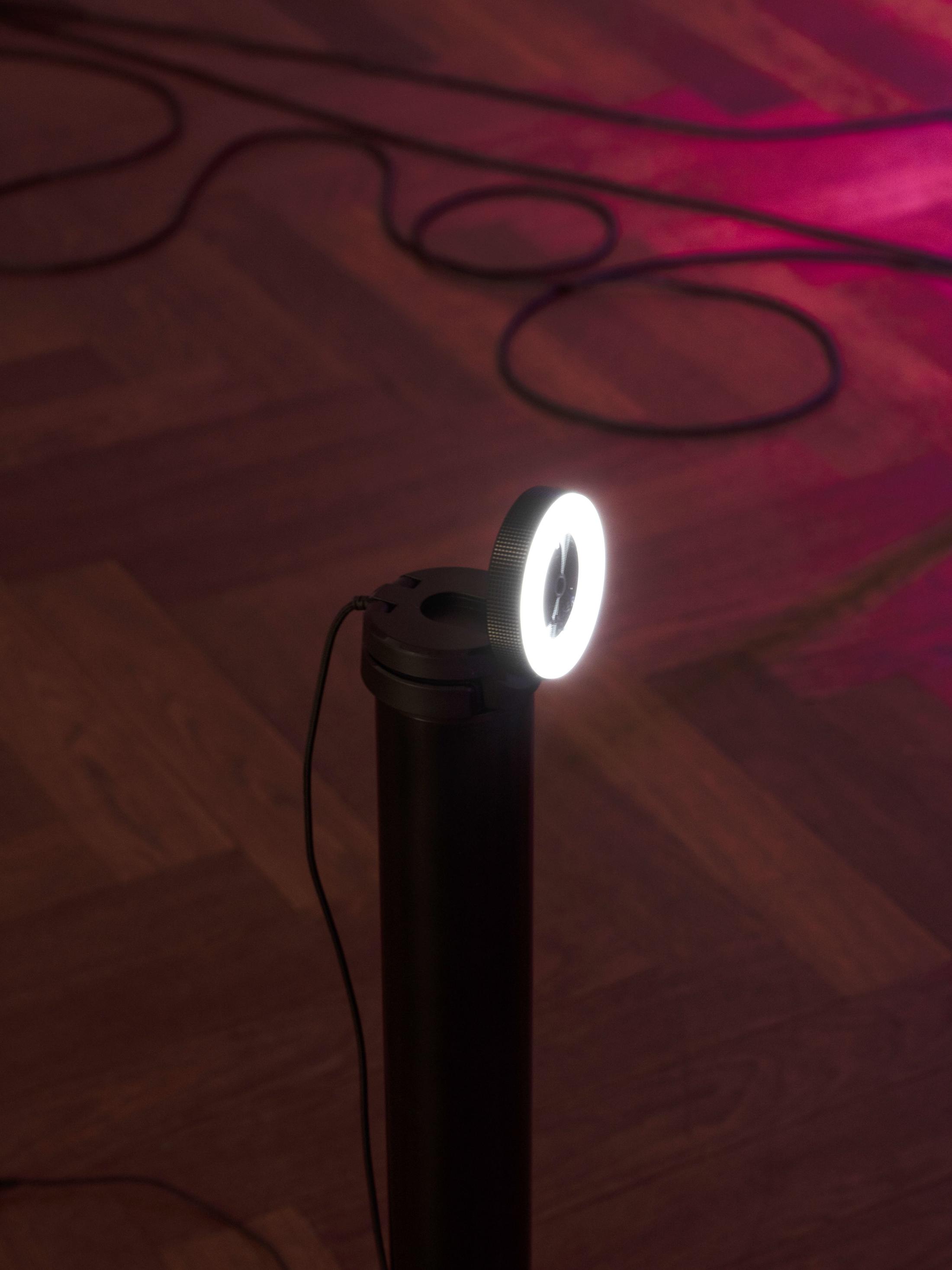 Exhibition View Philip Ortelli and Sandar Tun Tun Duo Show «Casting Shades at New Moon; view on Sandar Tun Tun, Synthia, 2021, Sound installation» at KRONE COURONNE, Biel, 2021 / Photo: James Bantone / Courtesy: artists and KRONE COURONNE Biel