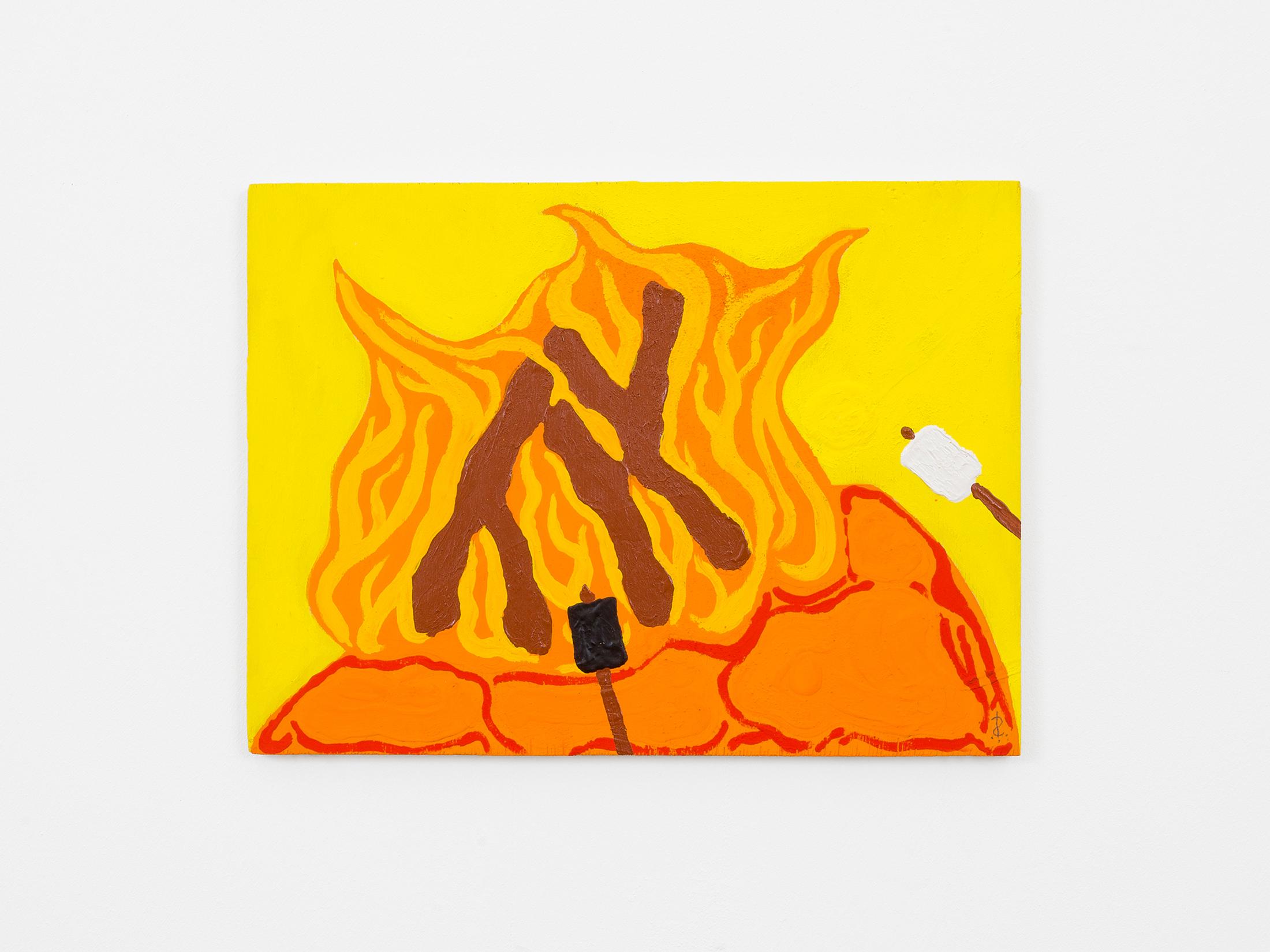 Exhibition View Philipp Schwalb Solo Show «DIE GIFT BORN; view on Philipp Schwalb, marshmellow barbecue, 2021» at Kirchgasse Gallery, Steckborn, 2021 / Photo: CE / Courtesy: the artist and Kirchgasse Gallery