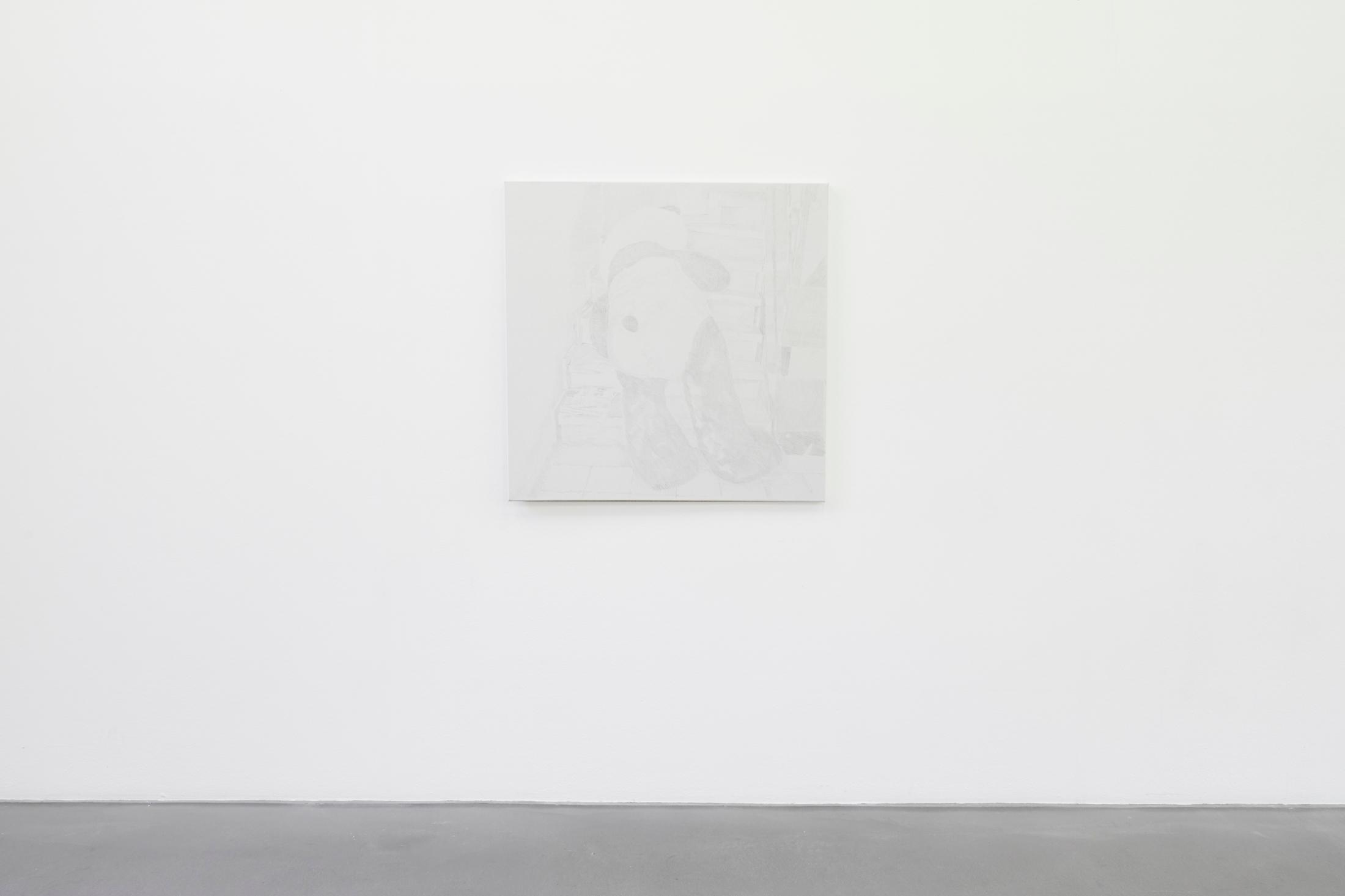 Exhibition View Groupshow «Plattform20; view on Melanie Akeret, Untitled, 2020, Pencils on canvas, 89 × 95cm» at Fri Art, Fribourg, 2020 / Photo: © Guillaume Python / Courtesy: the artists and Fri Art