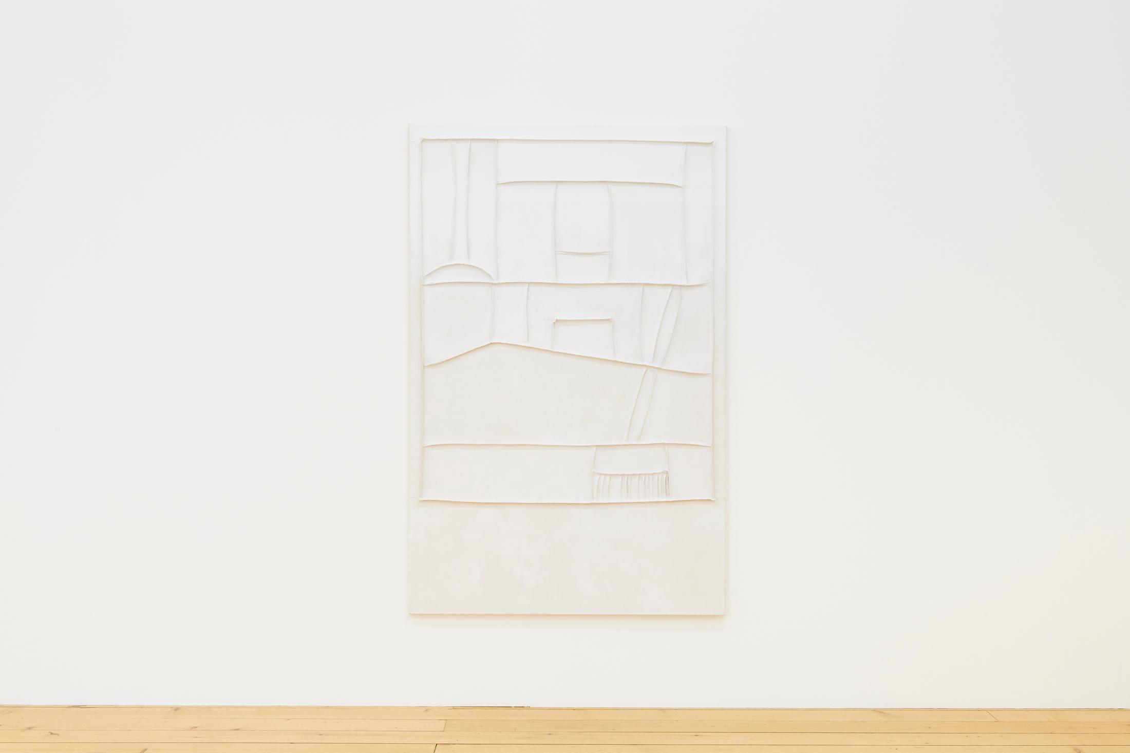 Exhibition View Groupshow «Plattform20; view on Anita Semadeni, la bruja limpia la casa. ballabiott (nackt umhertanzend), 2020, acrylic on cotton, 110 × 170 cm» at Fri Art, Fribourg, 2020 / Photo: © Guillaume Python / Courtesy: the artists and Fri Art