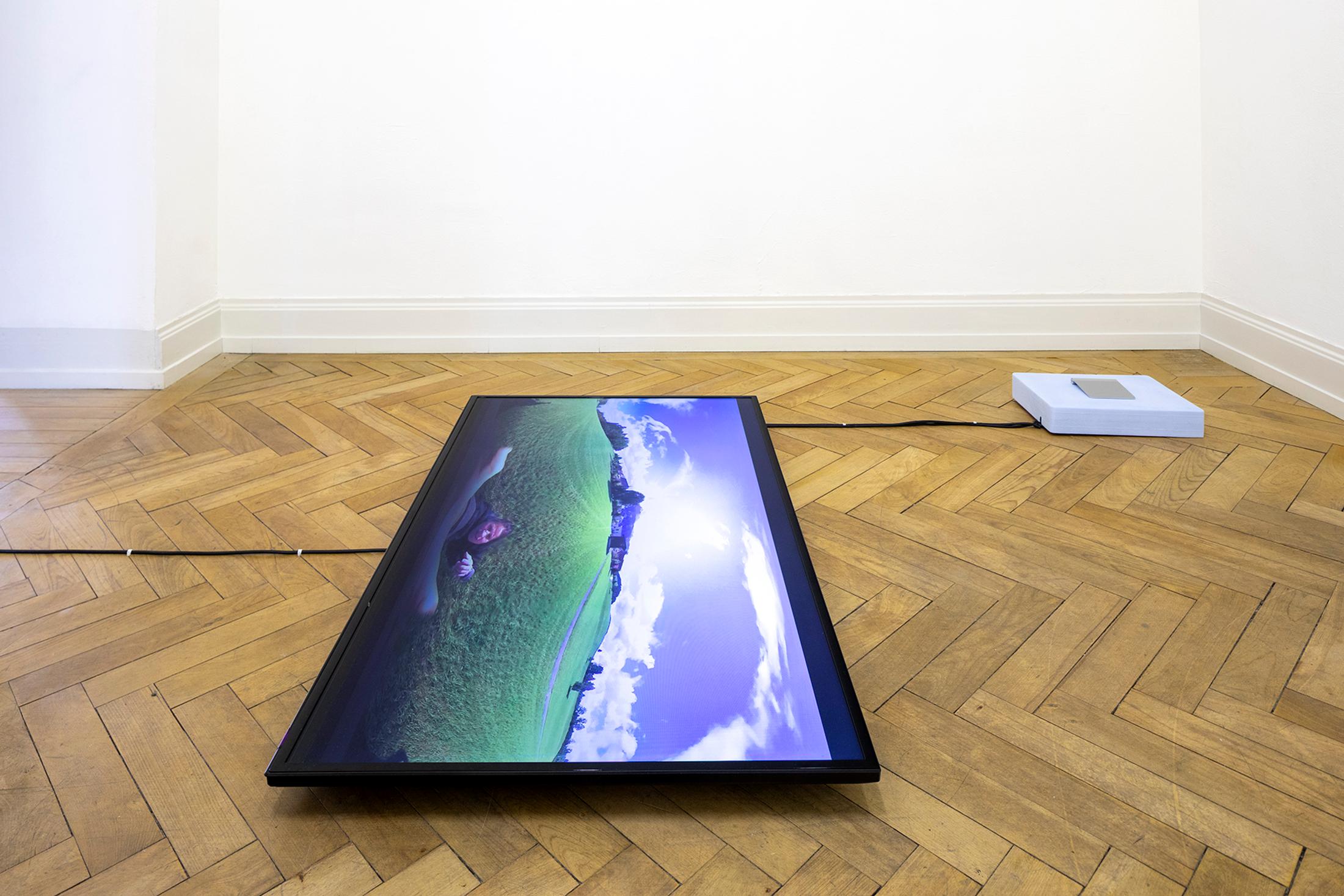 Exhibition View Group Show «Plattform22, view on Andrea Fortmann, if you let this reach you, you may want to reach out to, 2022» at Kunsthalle Palazzo, Liestal, 2022 / Photo: Guadalupe Ruiz / Courtesy: the artists and Kunsthalle Palazzo