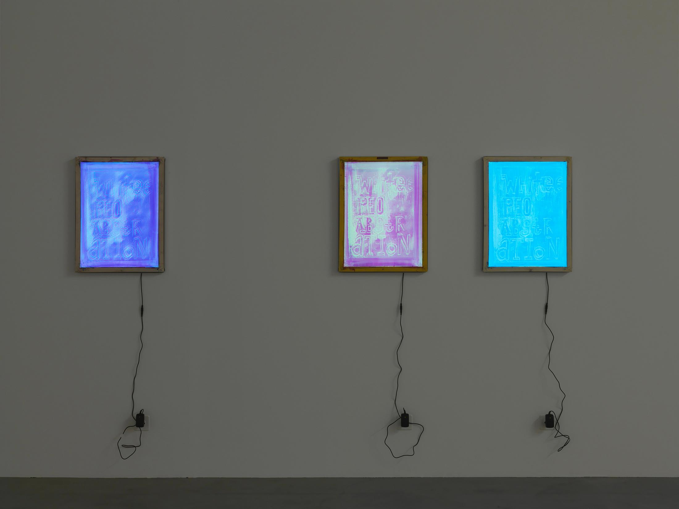 Exhibition View «No Thing: Pope.L, Adam Pendleton» at Galerie Eva Presenhuber, Zurich, 2019 / © Pope L. / Photo: Stefan Altenburger / Courtesy: the artist and Galerie Eva Presenhuber, Zurich / New York