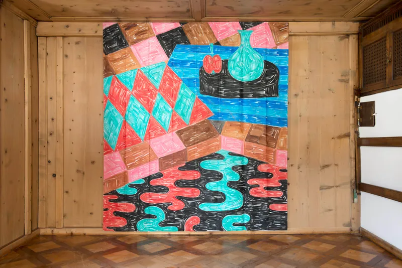 Exhibition View Rade Petrasevic Soloshow «Where is Everybody?; view on Dunno Yet 4, 2019» at Alma Zevi, Celerina, 2019