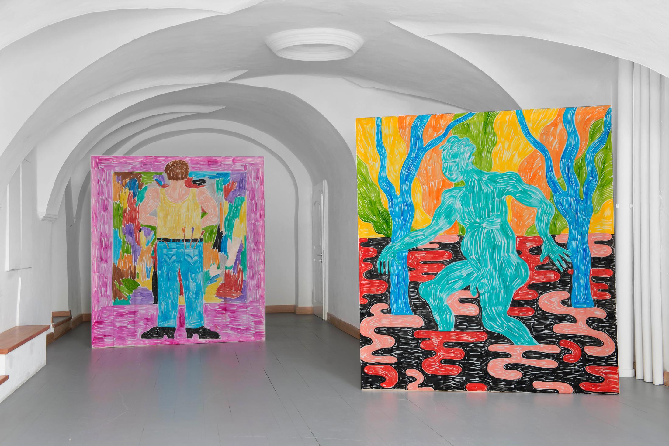 Exhibition View Rade Petrasevic Soloshow «Where is Everybody?; view on Dunno Yet 4, 2019» at Alma Zevi, Celerina, 2019