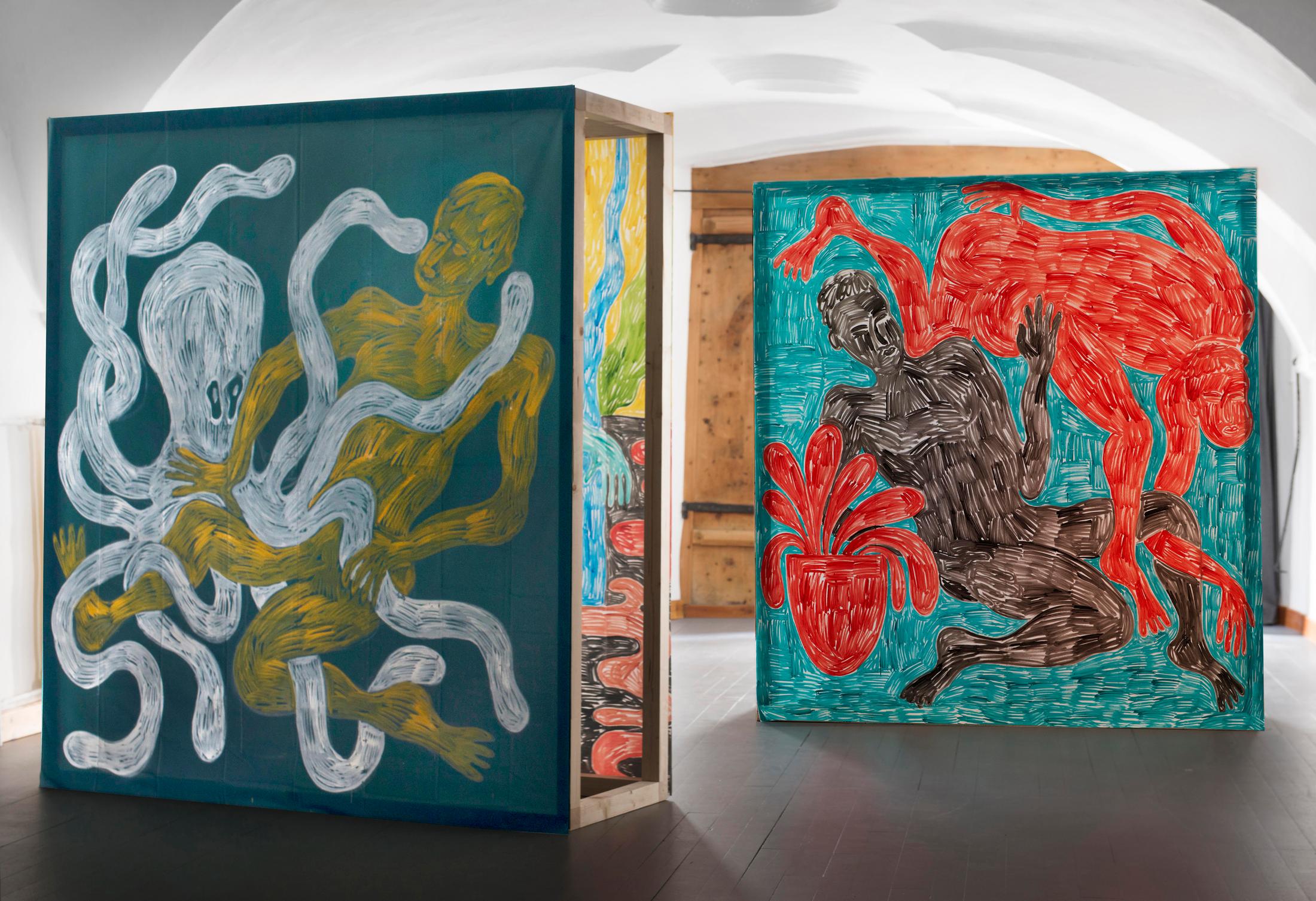 Exhibition View Rade Petrasevic Soloshow «Where is Everybody?; view on Dunno Yet 4, 2019» at Alma Zevi, Celerina, 2019