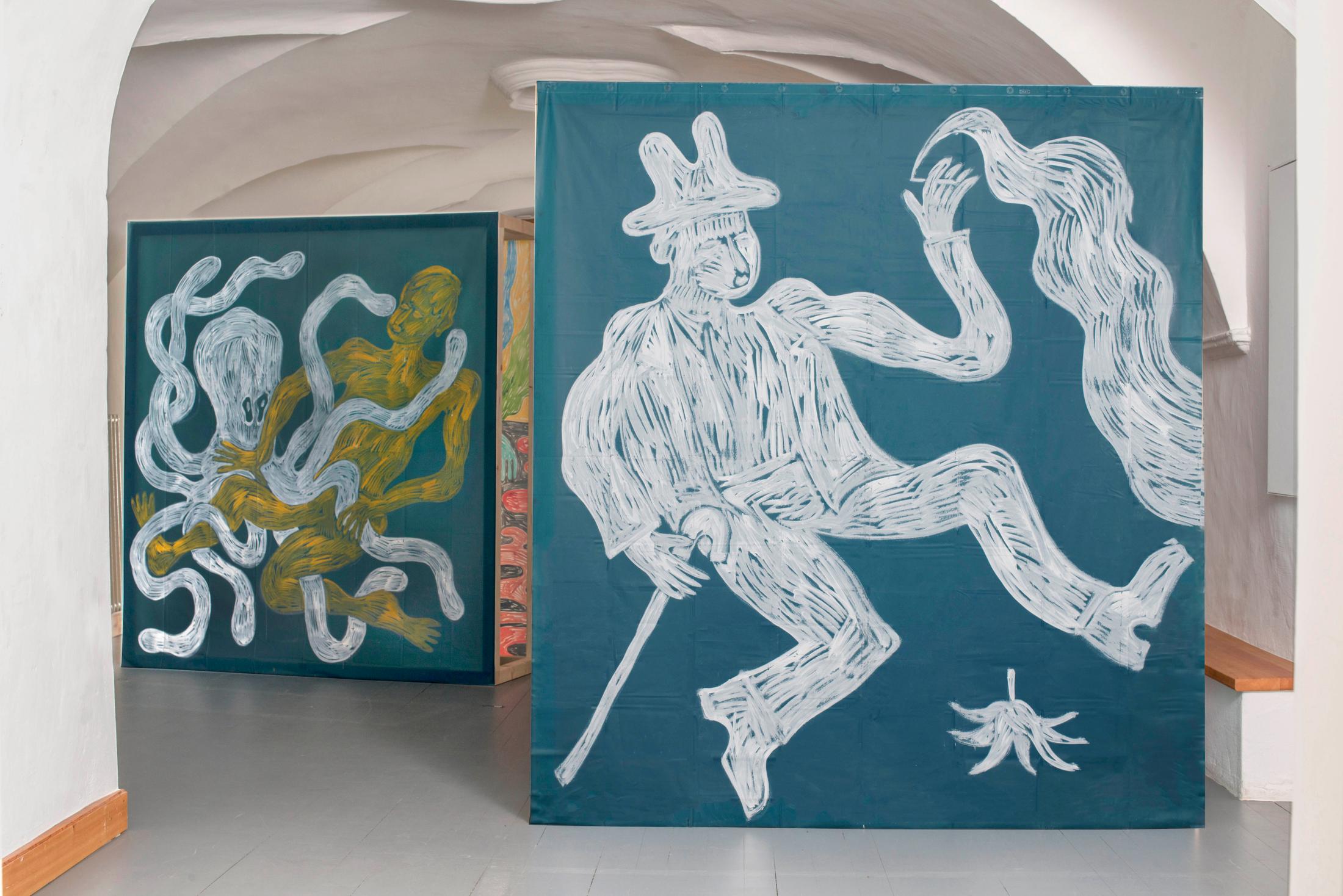 Exhibition View Rade Petrasevic Soloshow «Where is Everybody?; view on Dunno Yet 4, 2019» at Alma Zevi, Celerina, 2019