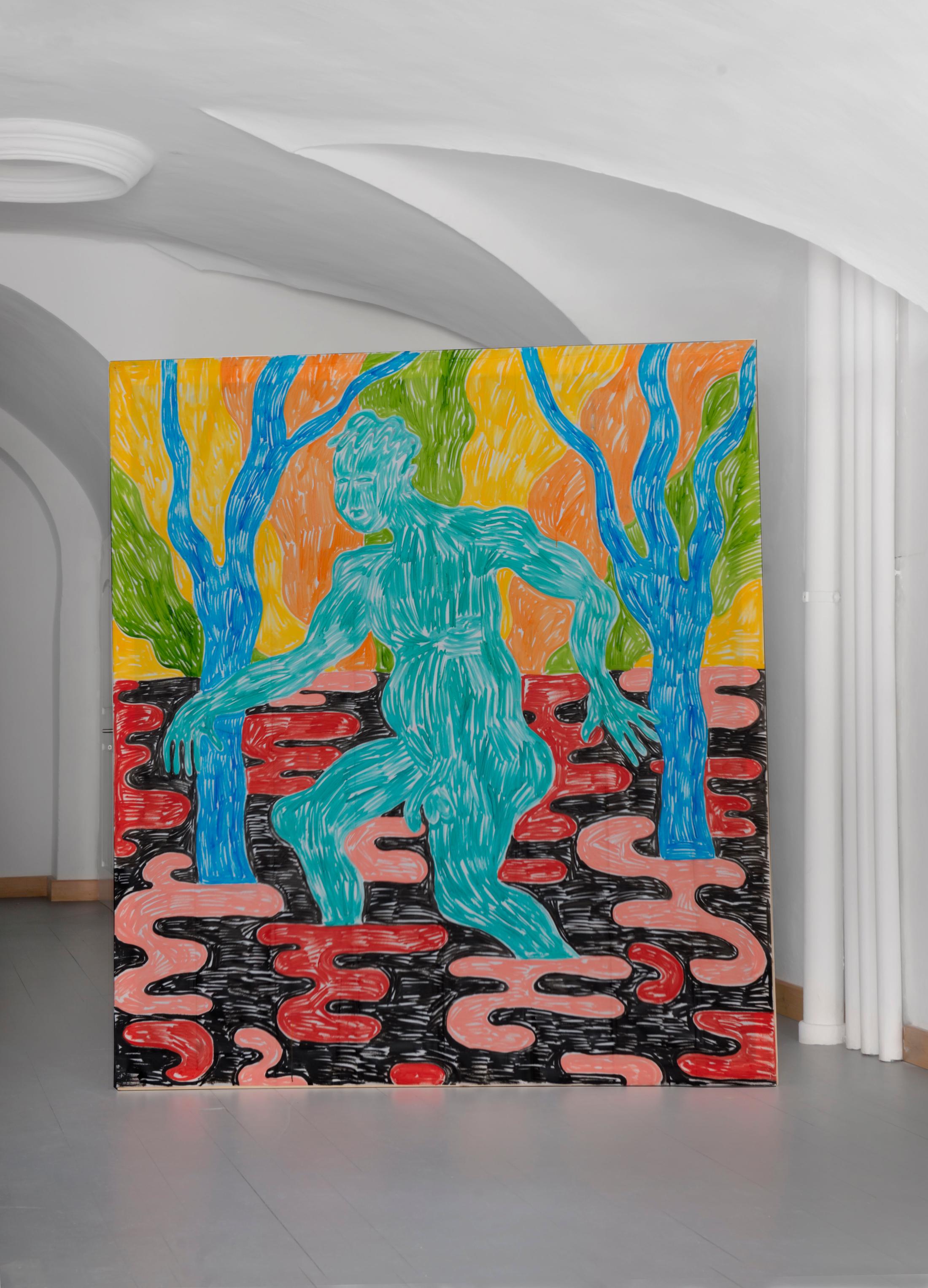 Exhibition View Rade Petrasevic Soloshow «Where is Everybody?; view on Dunno Yet 4, 2019» at Alma Zevi, Celerina, 2019