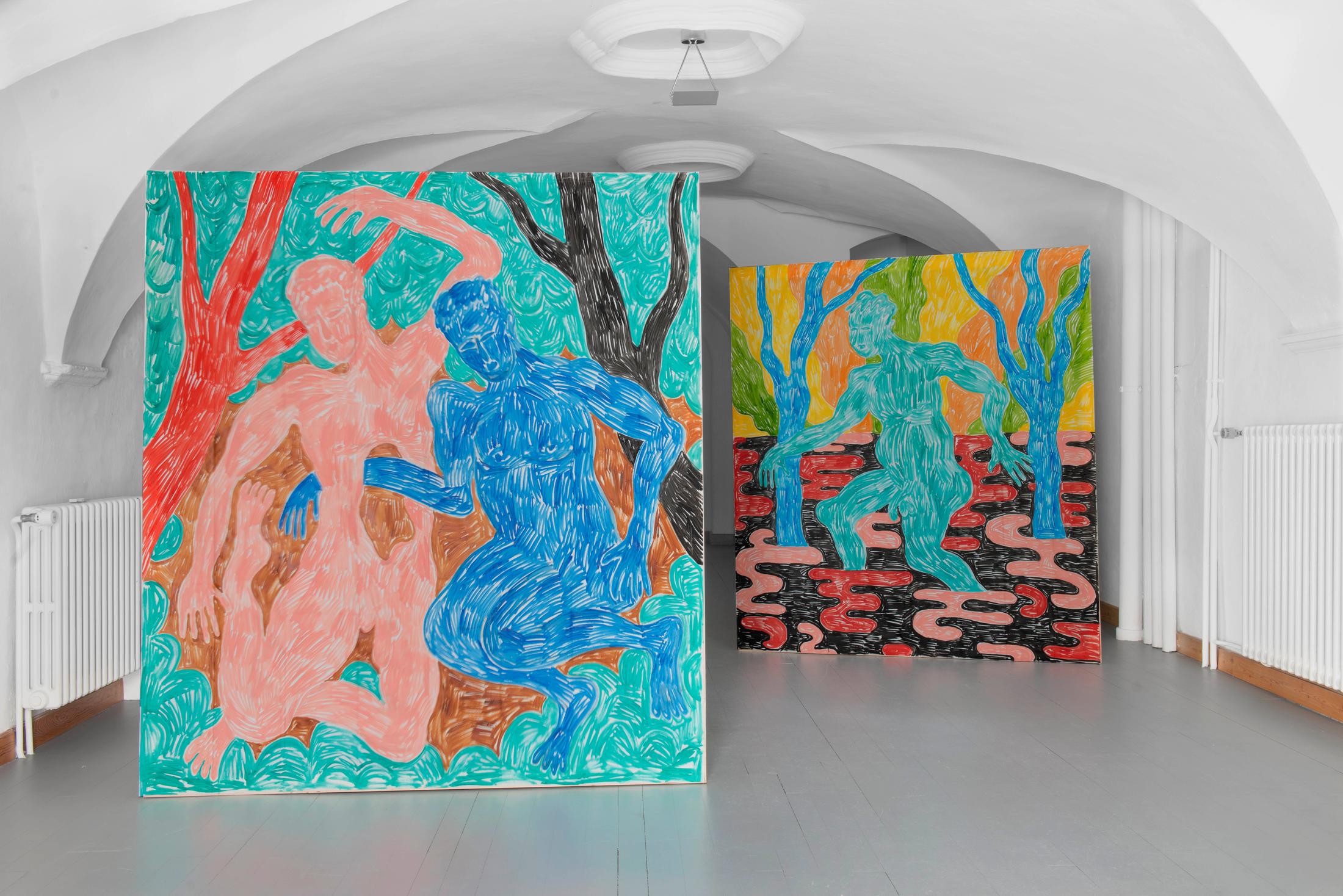 Exhibition View Rade Petrasevic Soloshow «Where is Everybody?; view on Dunno Yet 4, 2019» at Alma Zevi, Celerina, 2019