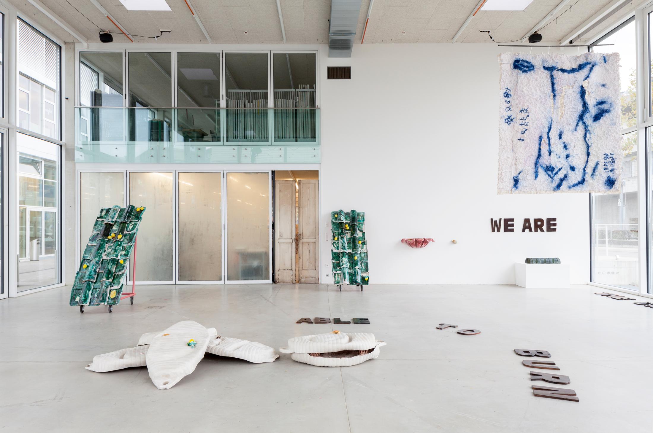 Exhibition View Raffaela Naldi Rossano Soloshow «I Confess» at der TANK, Art Institute HGK FHNW, Basel, 2019 / Photo: Guadalupe Ruiz / Courtesy: the artist