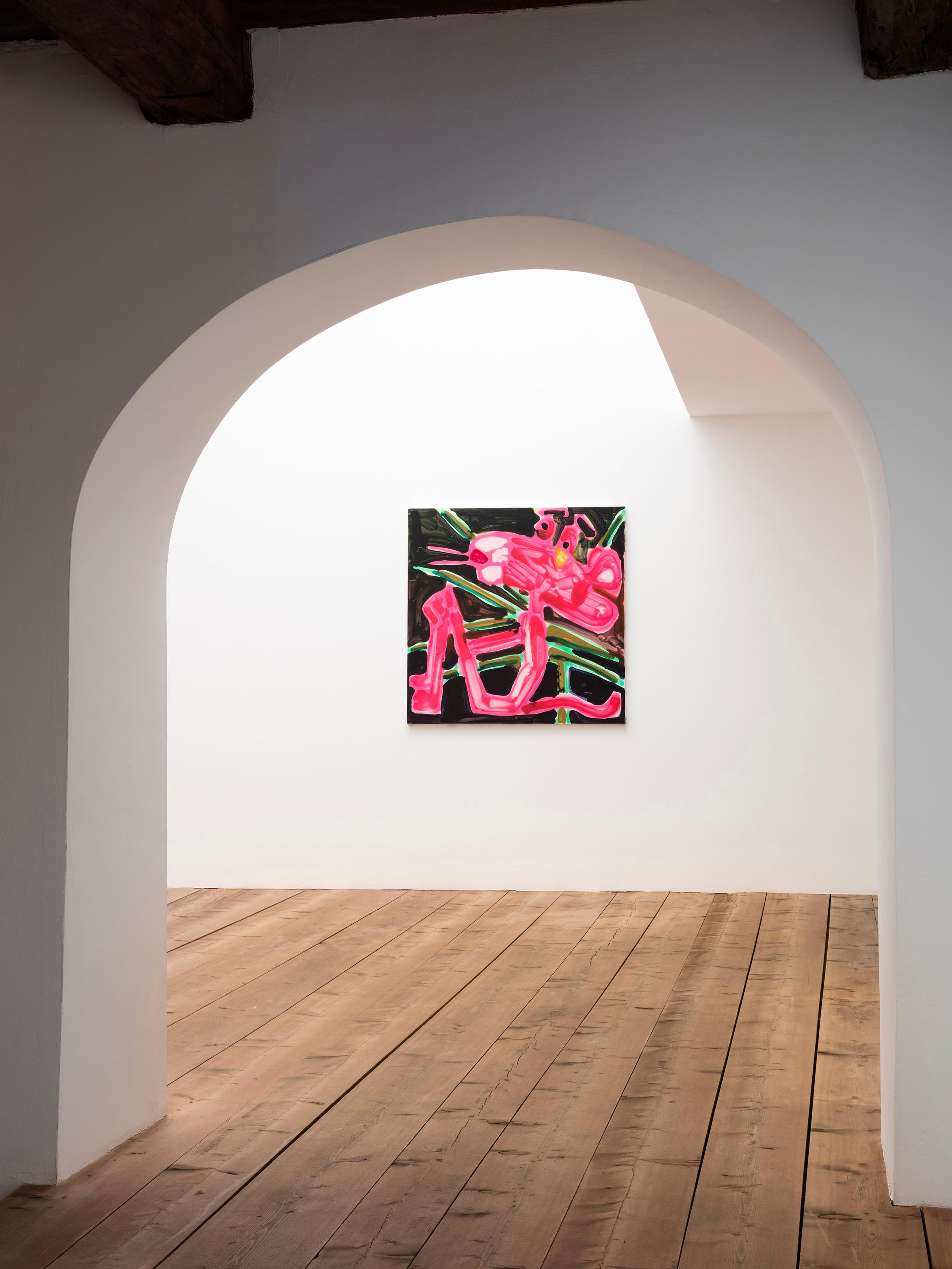 Installation View Katherine Bernhardt Groupshow "Reinventing the Figure" at Galleria Monica De Cardenas / Courtesy: the gallery and the artists