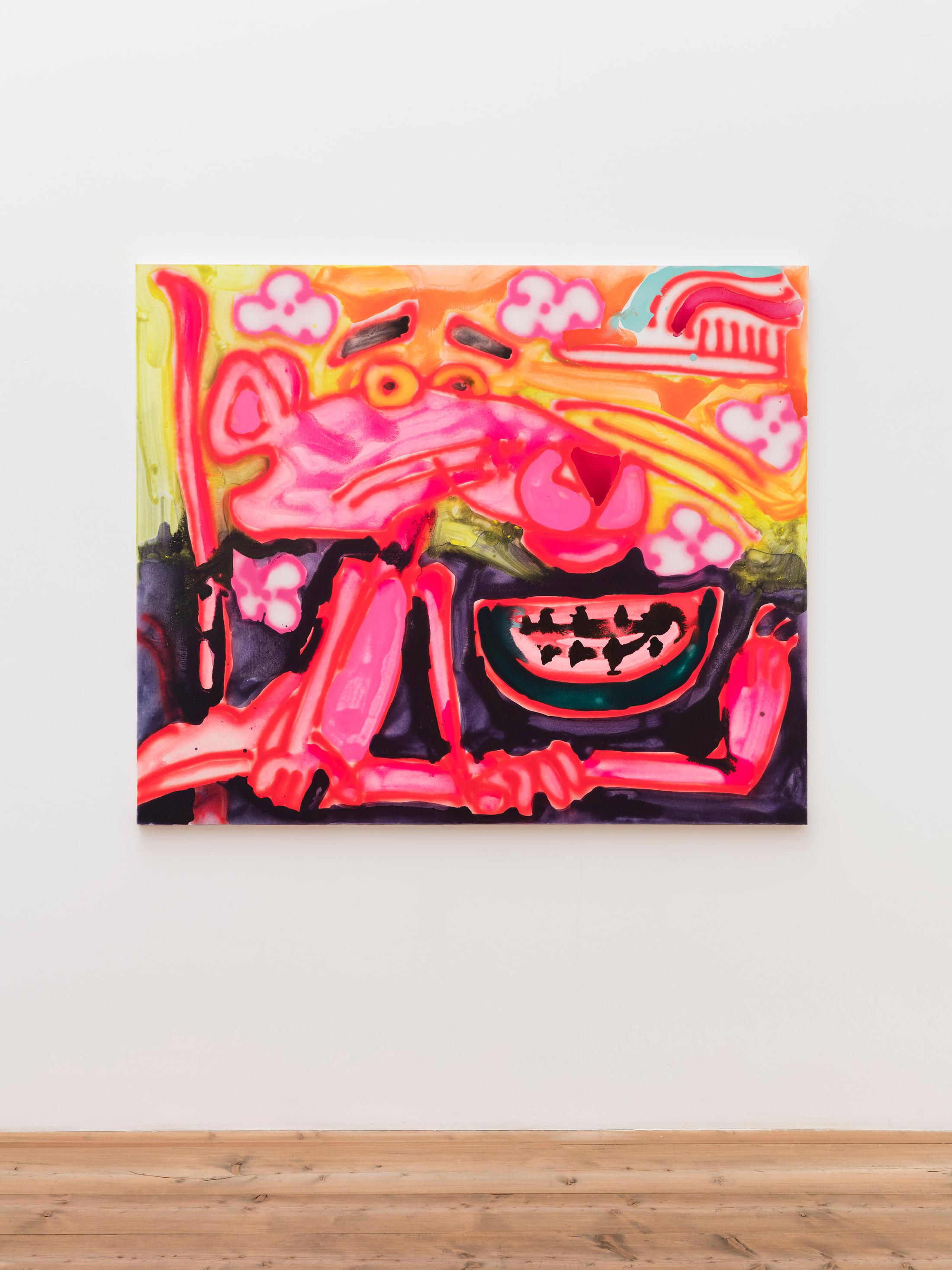 Installation View Katherine Bernhardt Groupshow "Reinventing the Figure" at Galleria Monica De Cardenas / Courtesy: the gallery and the artists