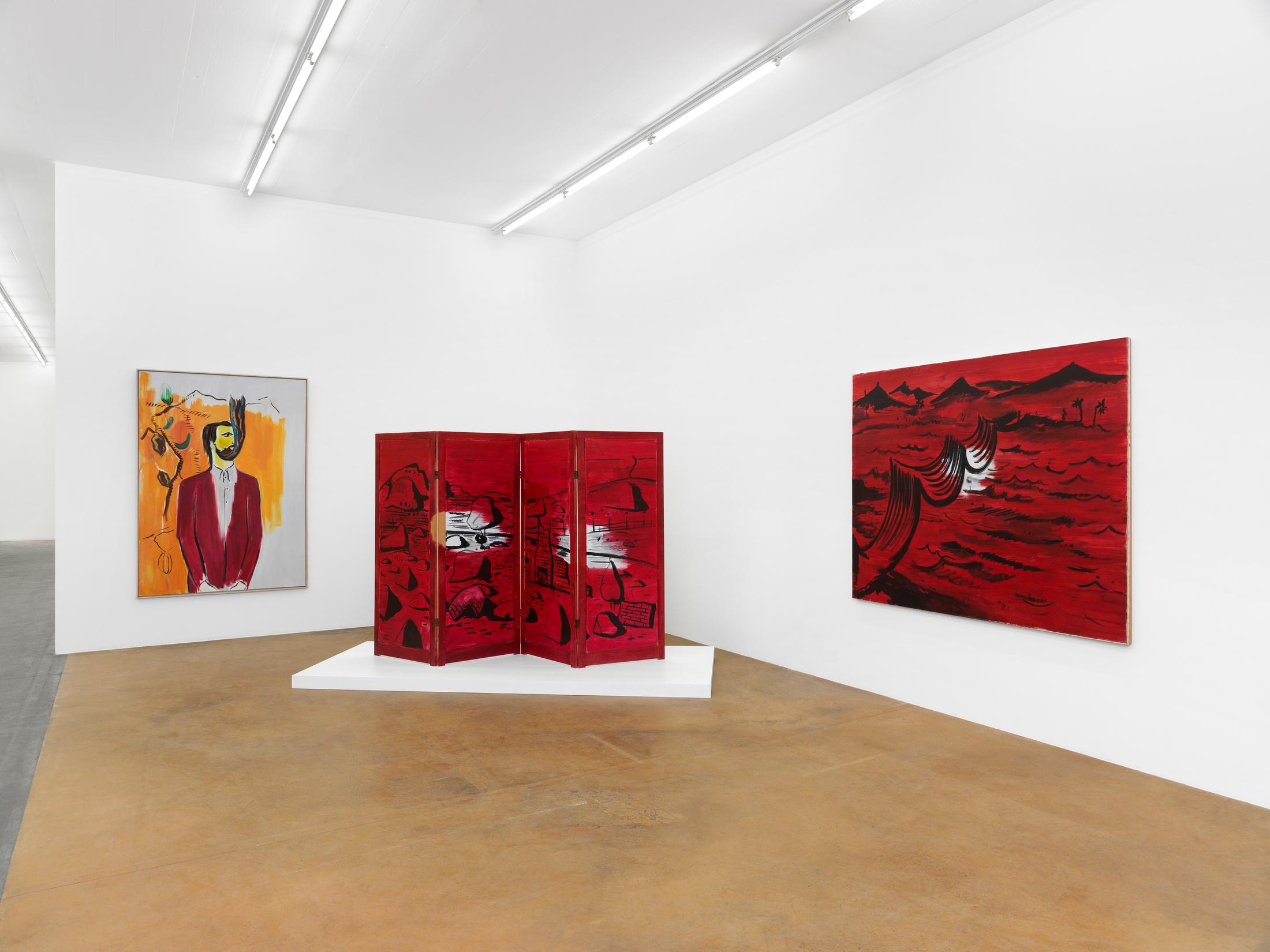 Exhibition View René Daniëls Soloshow «Fragments from an Unfinished Novel» at MAMCO, Geneva, 2019 / Photo: Annik Wetter / Courtesy: the artist and MAMCO, Geneva