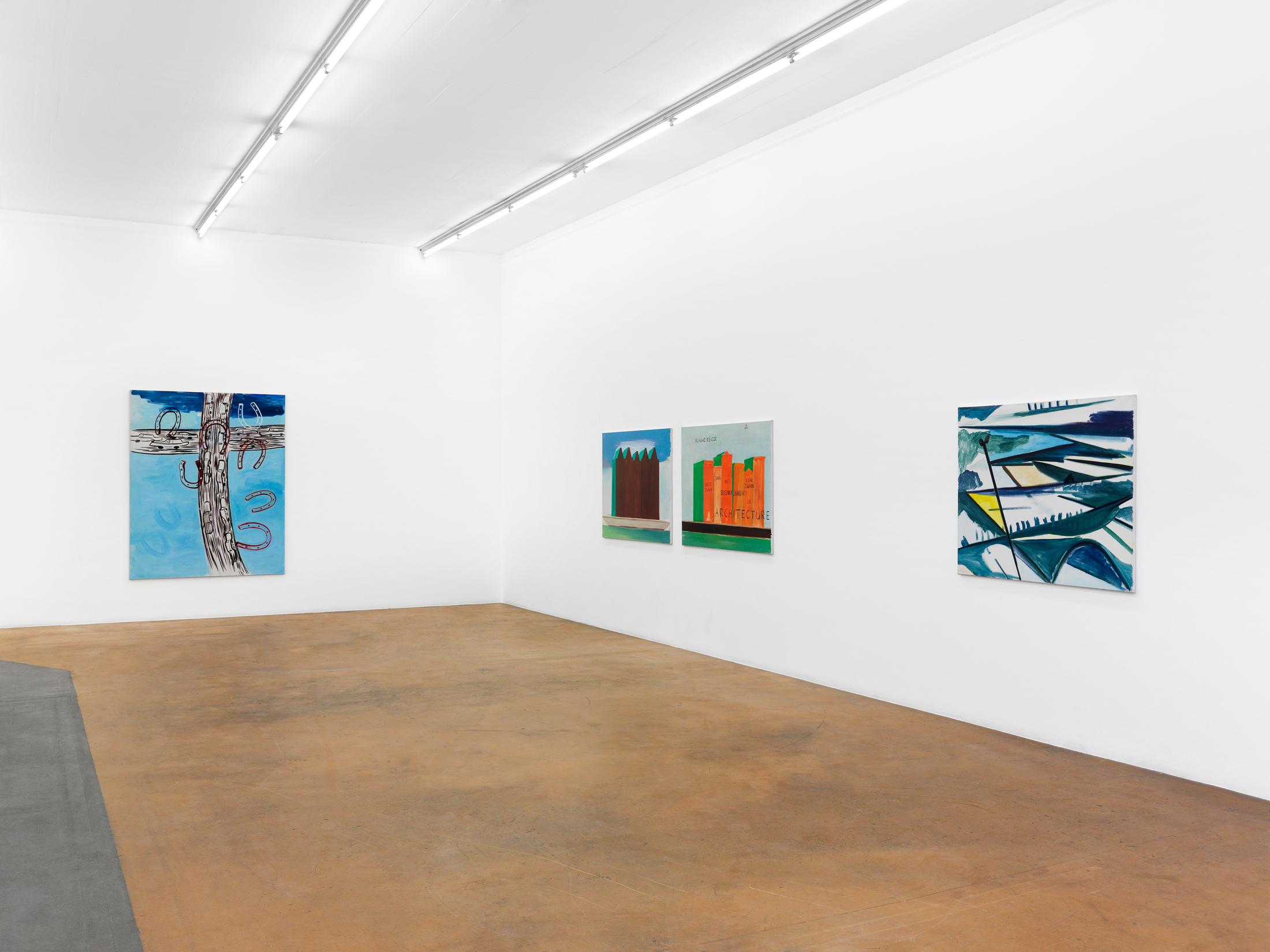 Exhibition View René Daniëls Soloshow «Fragments from an Unfinished Novel» at MAMCO, Geneva, 2019 / Photo: Annik Wetter / Courtesy: the artist and MAMCO, Geneva