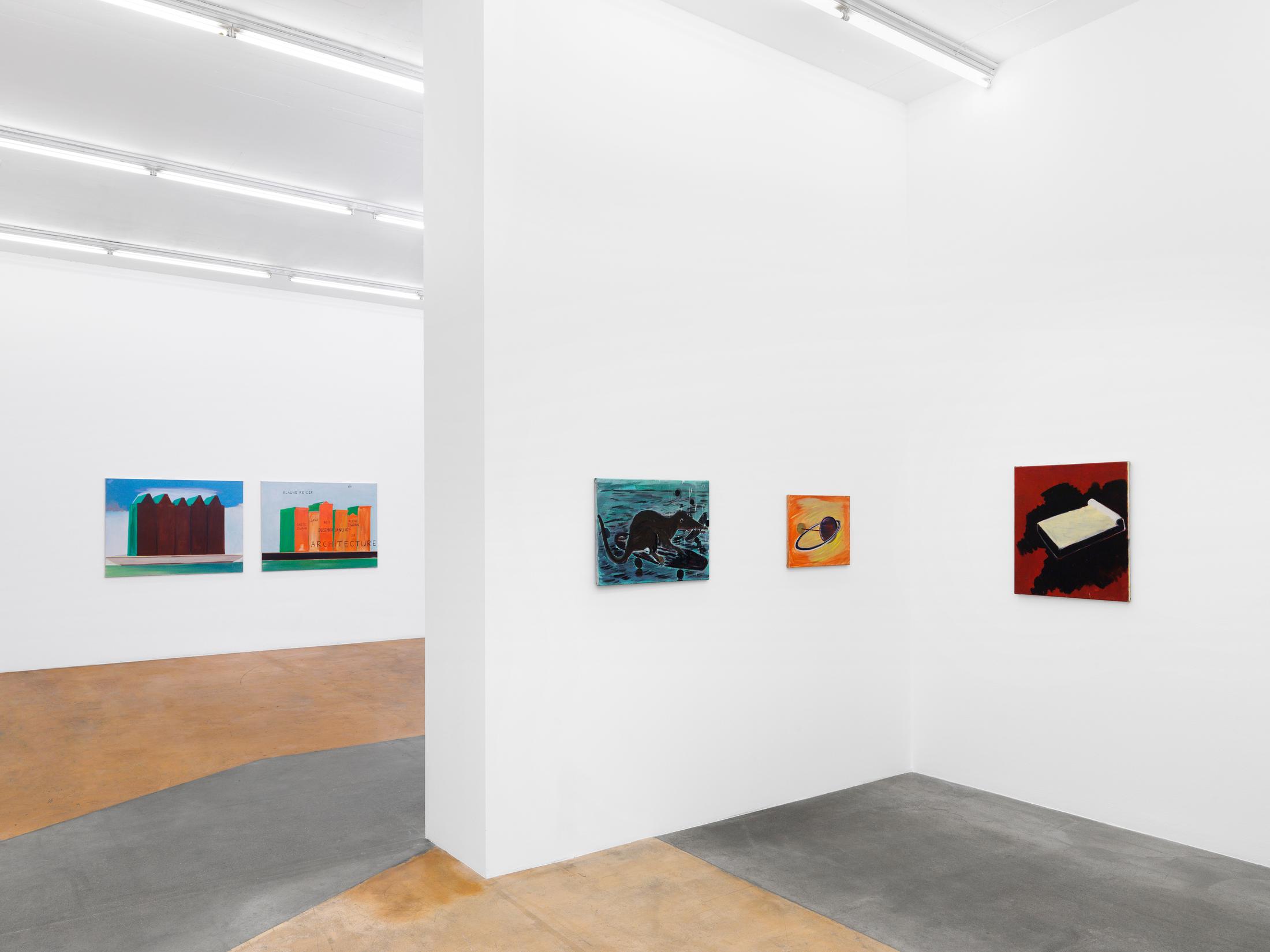 Exhibition View René Daniëls Soloshow «Fragments from an Unfinished Novel» at MAMCO, Geneva, 2019 / Photo: Annik Wetter / Courtesy: the artist and MAMCO, Geneva