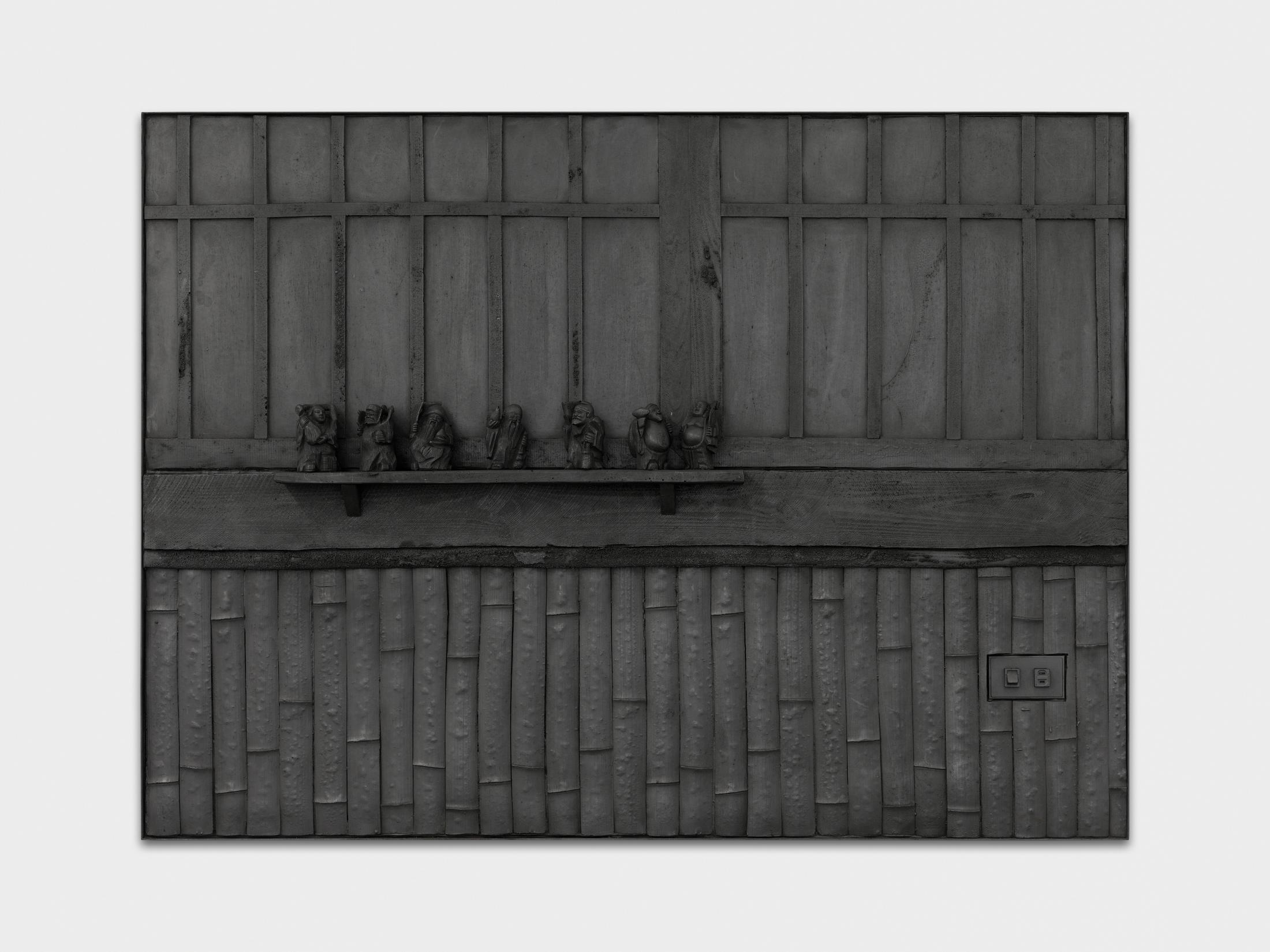 Exhibition View Rico Weber Soloshow «Silver Dust; view on Rico Weber, Die 7 Götter, 1995, acrylicresin, silicone, metal, 110x150cm» at Galerie Maria Bernheim, Zurich, 2020 / Photo: Annik Wetter / Courtesy: Galerie Maria Bernheim