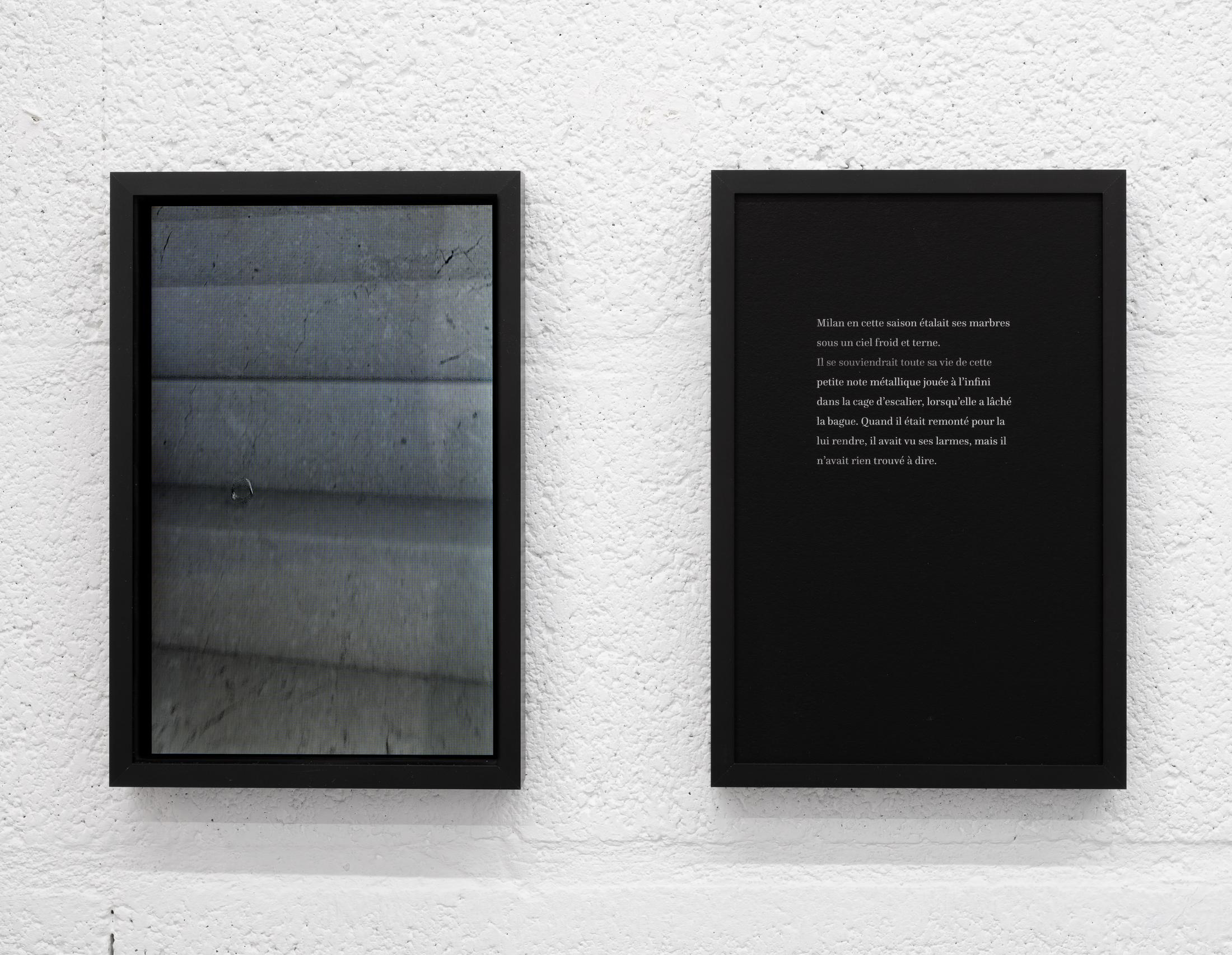 Exhibition View Rinny Gremaud and Mathieu Bernard Soloshow «Splendide; view on La promesse, 2019» at Galerie Heinzer Reszler, Lausanne, 2019 / Photo: Julien Gremaud / Courtesy: the artist and Heinzer Reszler