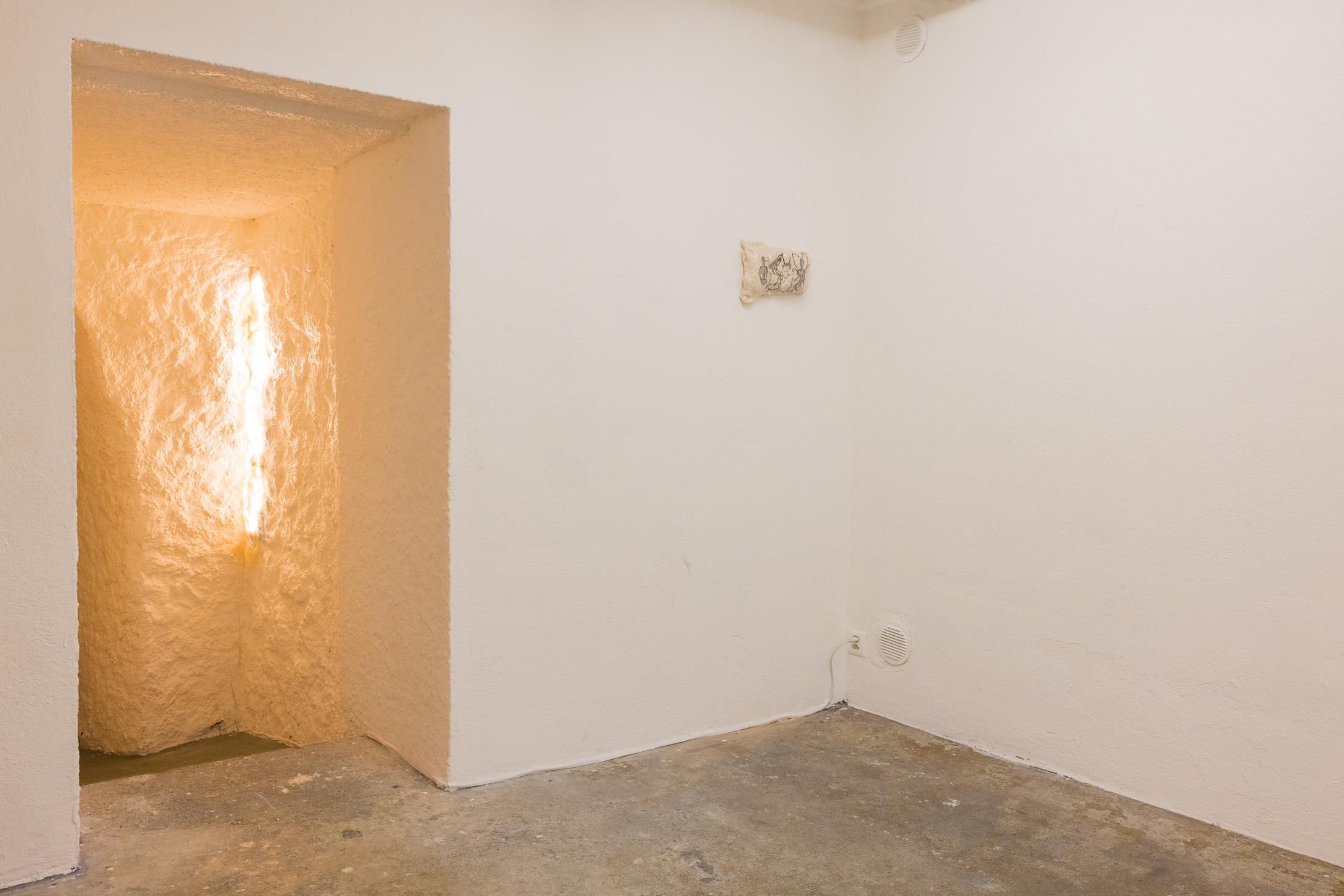 Exhibition View Duo Show «Fusionner nos Ardeurxes» at WallStreet, Fribourg, 2022-2023 / Photo: Julie Folly / Courtesy: the artists and WallStreet