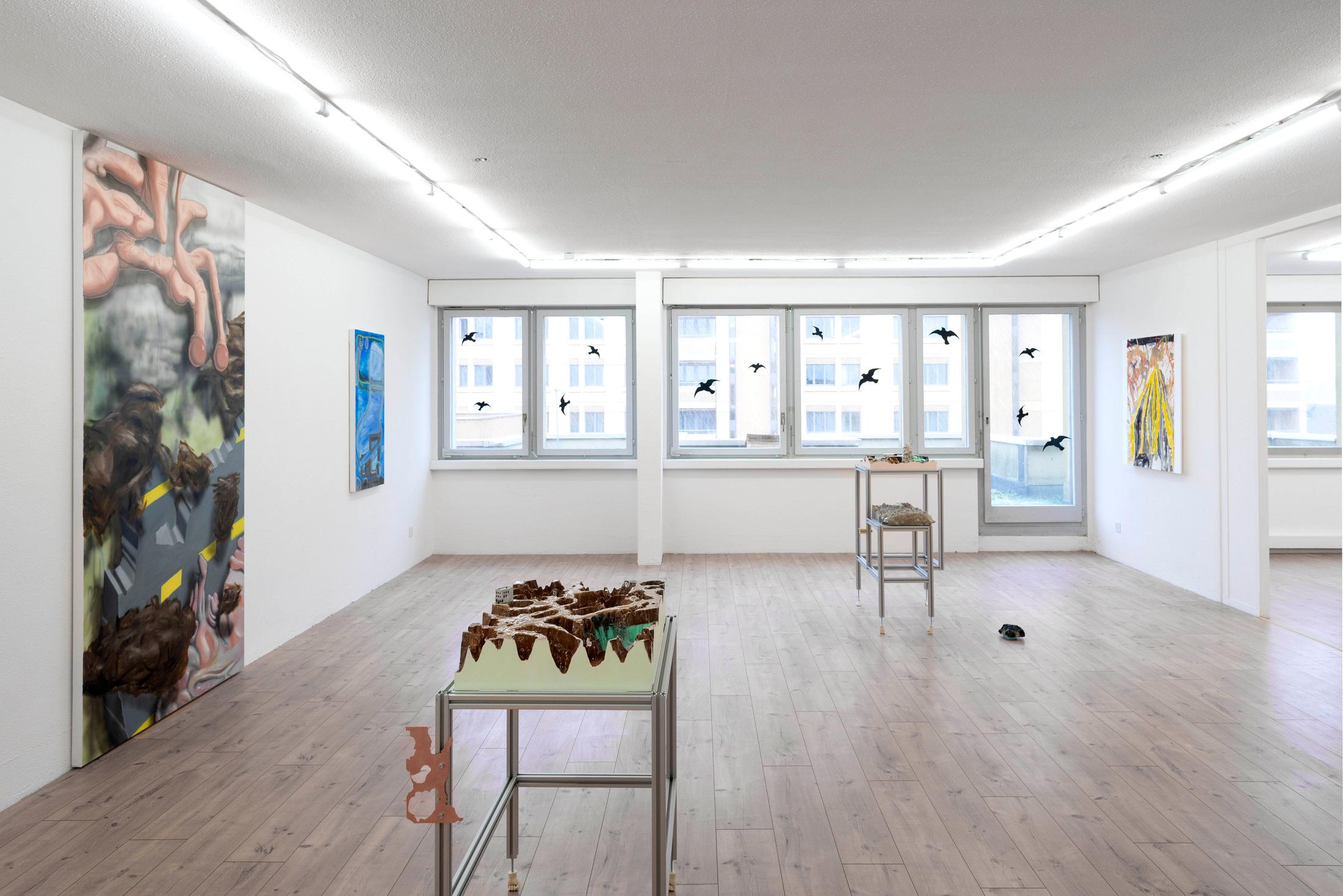 Exhibition View Ruven Stettler and Kevin Aeschbacher Groupshow «Module für Ordnung» at HAMLET, Oerlikon, Zurich, 2019 / Photo: Flavio Karrer / Courtesy: the artist and HAMLET