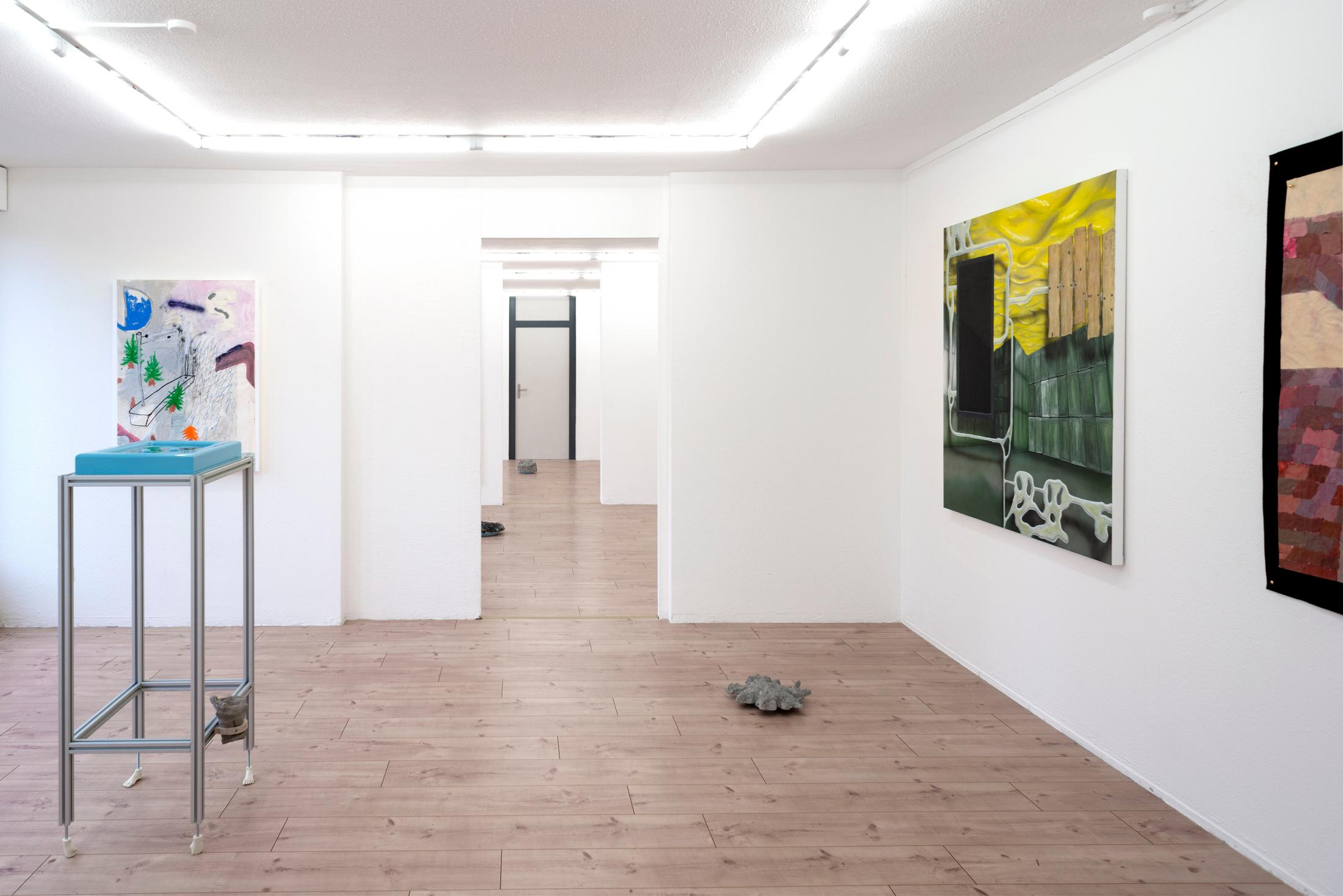 Exhibition View Ruven Stettler and Kevin Aeschbacher Groupshow «Module für Ordnung» at HAMLET, Oerlikon, Zurich, 2019 / Photo: Flavio Karrer / Courtesy: the artist and HAMLET