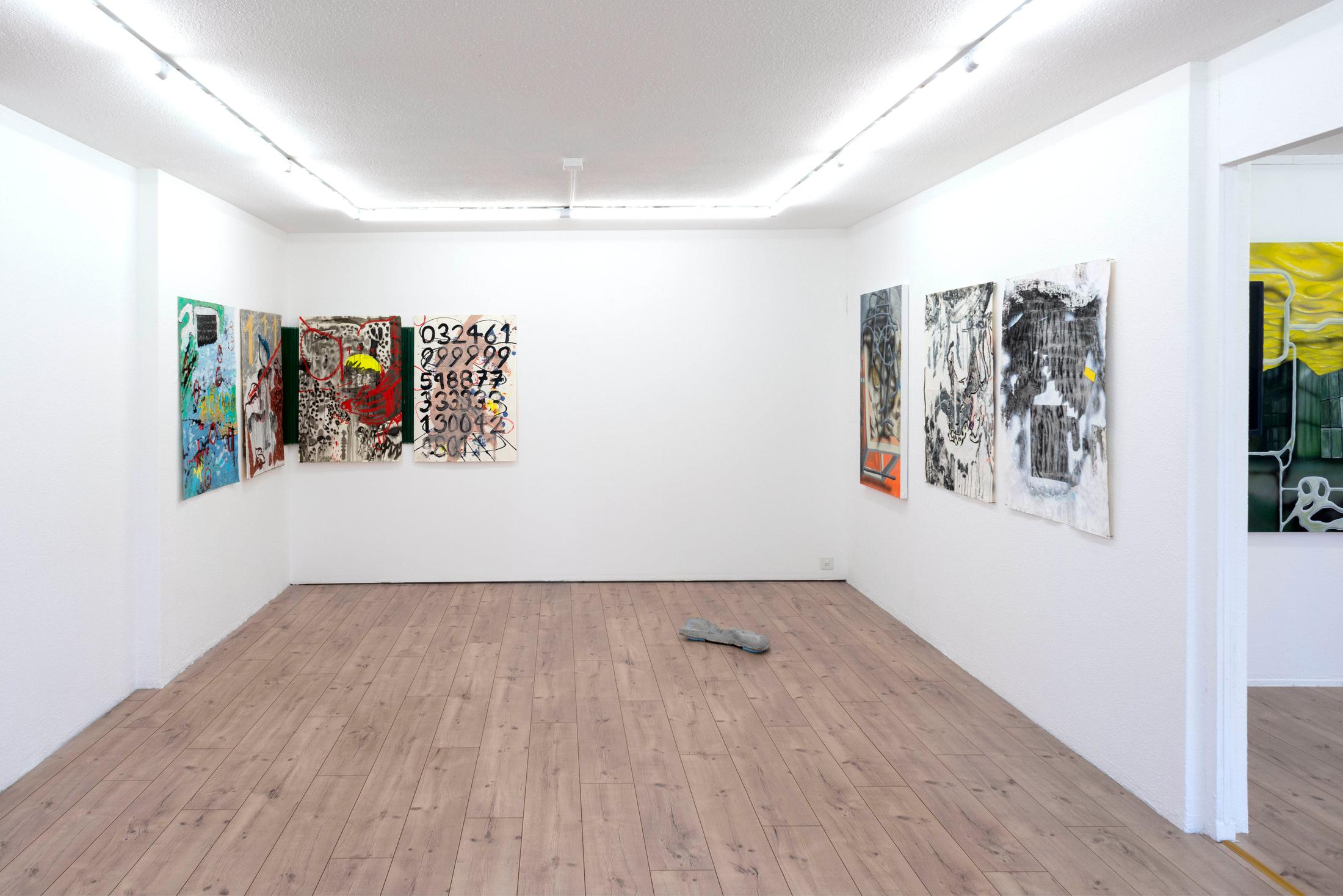 Exhibition View Ruven Stettler and Kevin Aeschbacher Groupshow «Module für Ordnung» at HAMLET, Oerlikon, Zurich, 2019 / Photo: Flavio Karrer / Courtesy: the artist and HAMLET