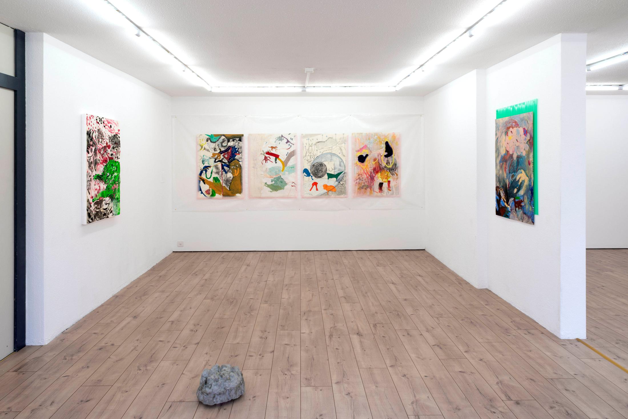 Exhibition View Ruven Stettler and Kevin Aeschbacher Groupshow «Module für Ordnung» at HAMLET, Oerlikon, Zurich, 2019 / Photo: Flavio Karrer / Courtesy: the artist and HAMLET