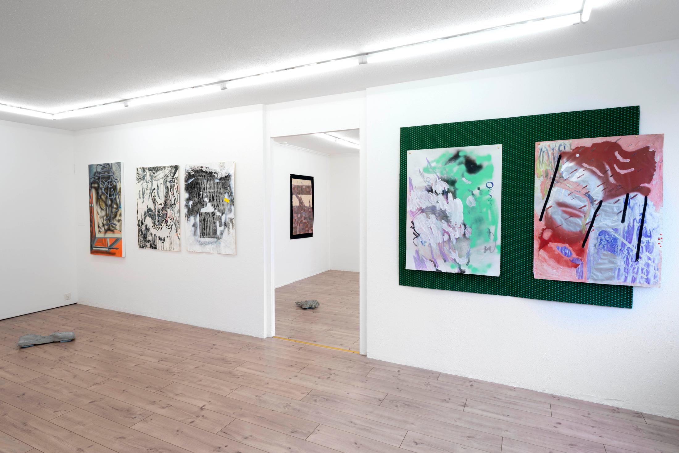 Exhibition View Ruven Stettler and Kevin Aeschbacher Groupshow «Module für Ordnung» at HAMLET, Oerlikon, Zurich, 2019 / Photo: Flavio Karrer / Courtesy: the artist and HAMLET