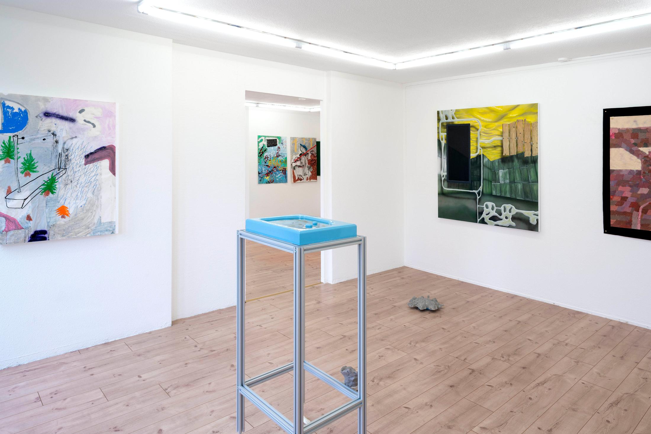 Exhibition View Ruven Stettler and Kevin Aeschbacher Groupshow «Module für Ordnung» at HAMLET, Oerlikon, Zurich, 2019 / Photo: Flavio Karrer / Courtesy: the artist and HAMLET