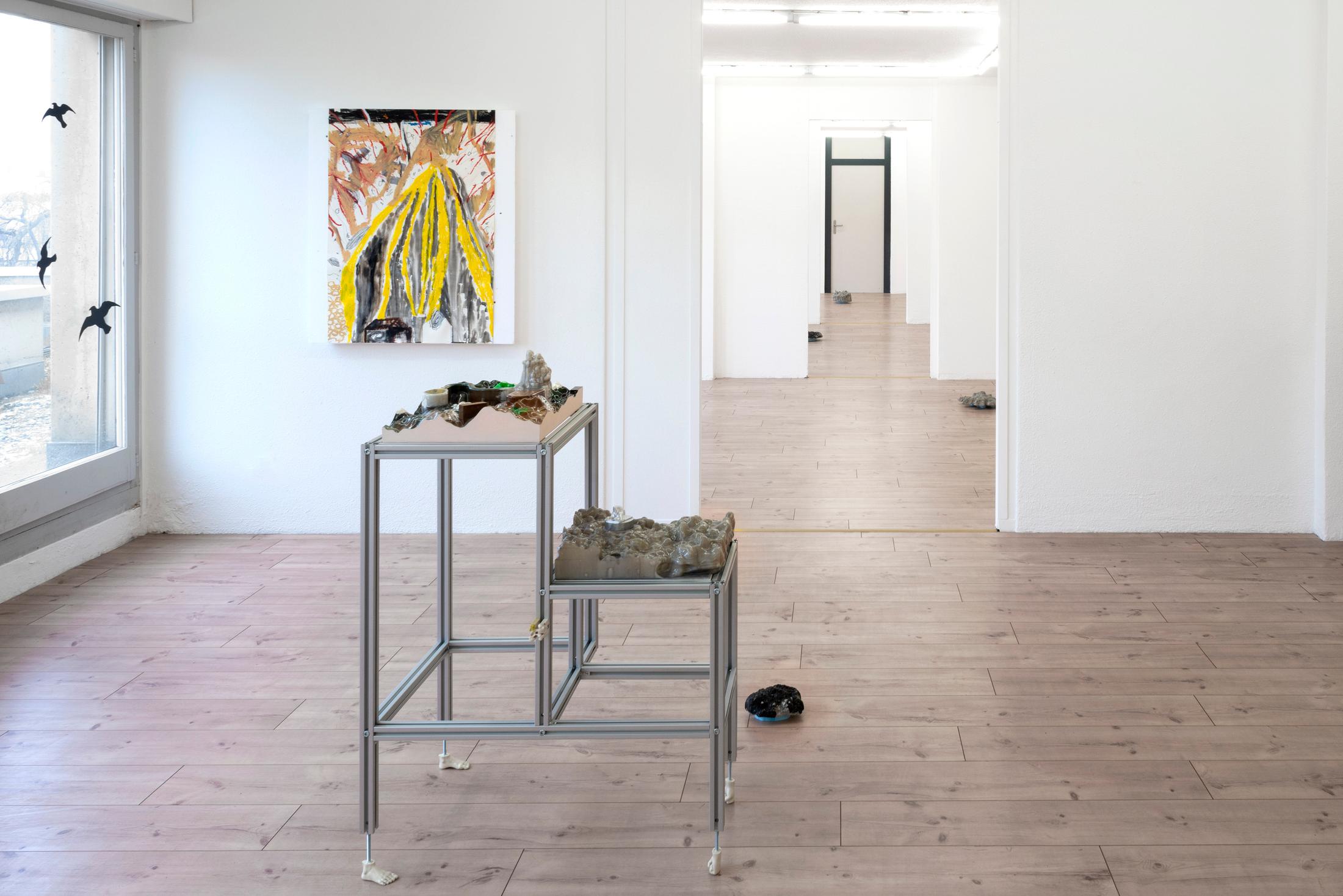 Exhibition View Ruven Stettler and Kevin Aeschbacher Groupshow «Module für Ordnung» at HAMLET, Oerlikon, Zurich, 2019 / Photo: Flavio Karrer / Courtesy: the artist and HAMLET