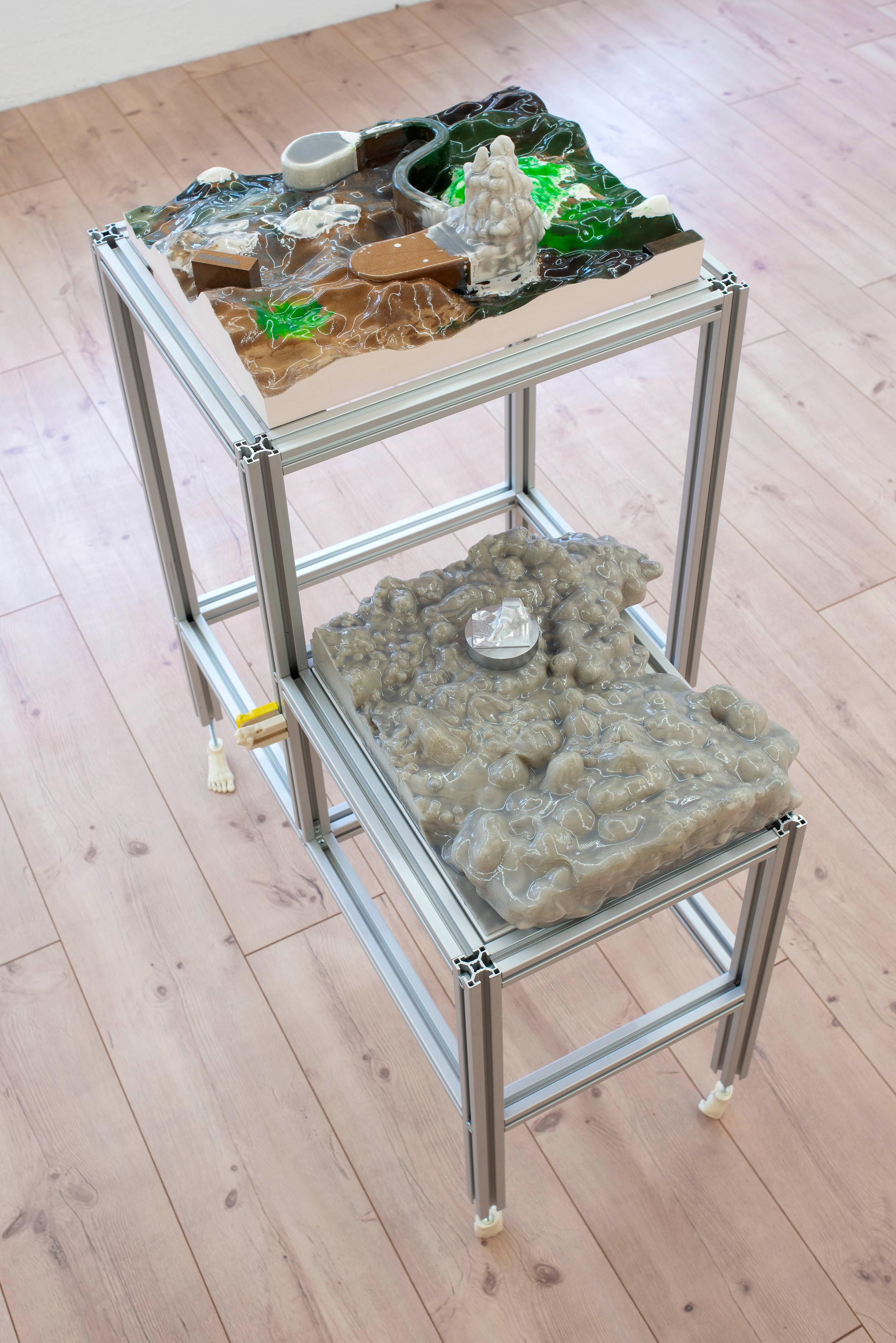 Exhibition View Ruven Stettler and Kevin Aeschbacher Groupshow «Module für Ordnung» at HAMLET, Oerlikon, Zurich, 2019 / Photo: Flavio Karrer / Courtesy: the artist and HAMLET