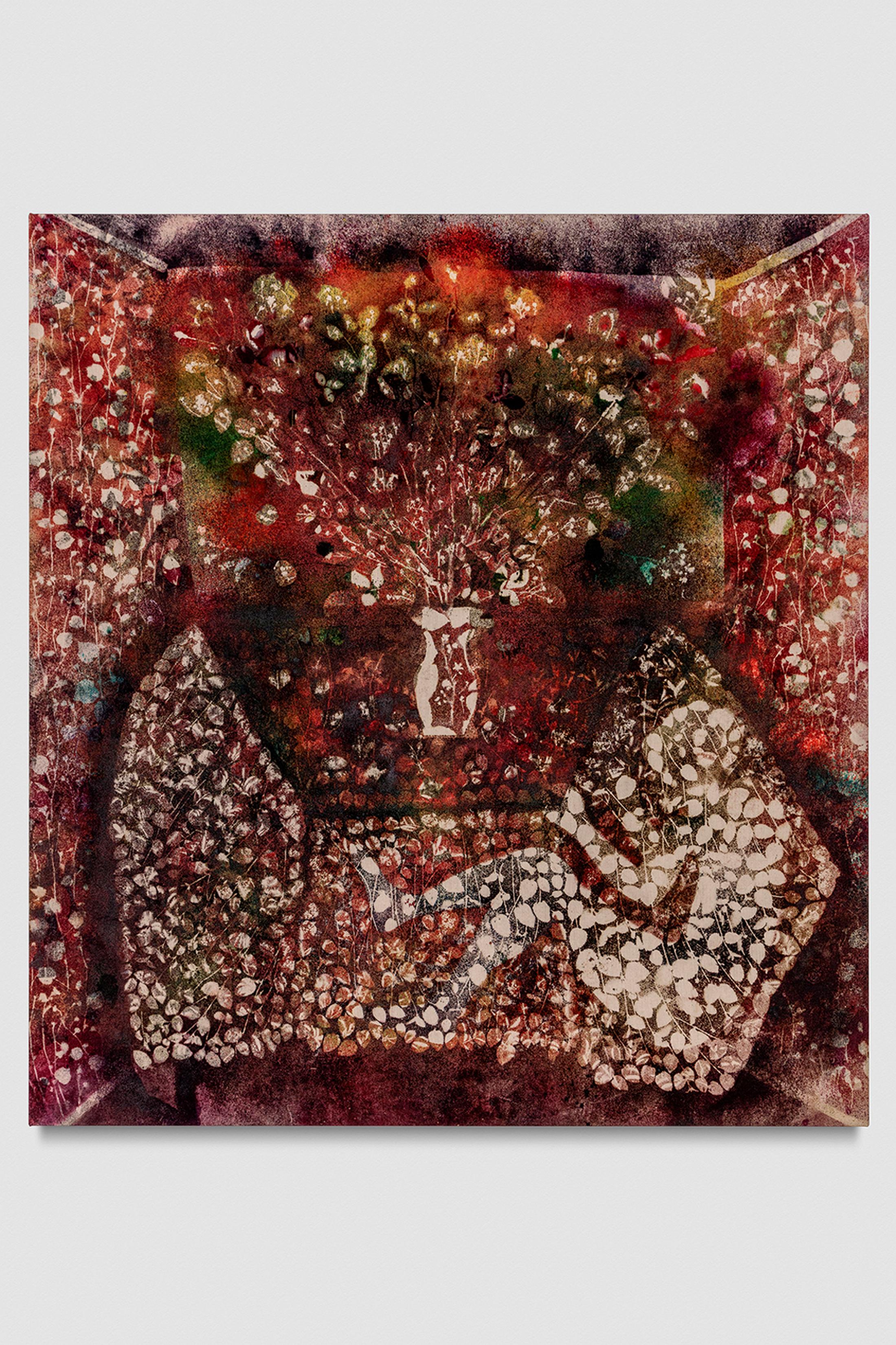 Exhibition View Sam Falls Soloshow (view on Sam Falls, Untitled (Adult),2018) at Galerie Eva Presenhuber, Zurich, 2019 / Photo: Stefan Altenburger / © Sam Falls / Courtesy the artist and Galerie Eva Presenhuber, Zurich / New York