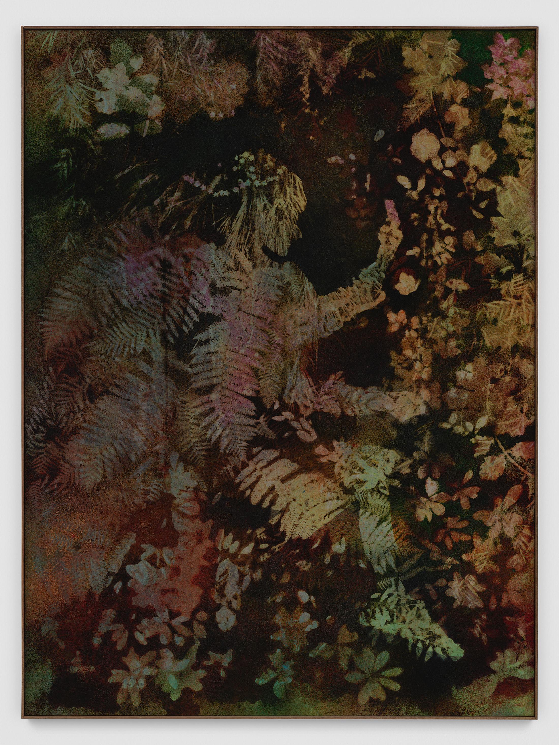 Exhibition View Sam Falls Soloshow (view on Sam Falls, Annunciation, 2019) at Galerie Eva Presenhuber, Zurich, 2019 / Photo: Stefan Altenburger / © Sam Falls / Courtesy the artist and Galerie Eva Presenhuber, Zurich / New York