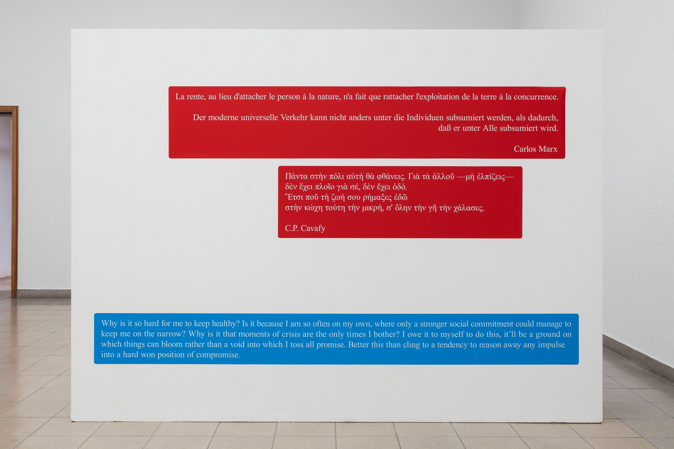 Exhibition View Sam Pulitzer Soloshow «The Premise of a Better Life; view on Años Perros, 2019» at Kunsthaus Glarus, Glarus, 2019 / Photo: Gunnar Meier / Courtesy: the artist and Kunsthaus Glarus