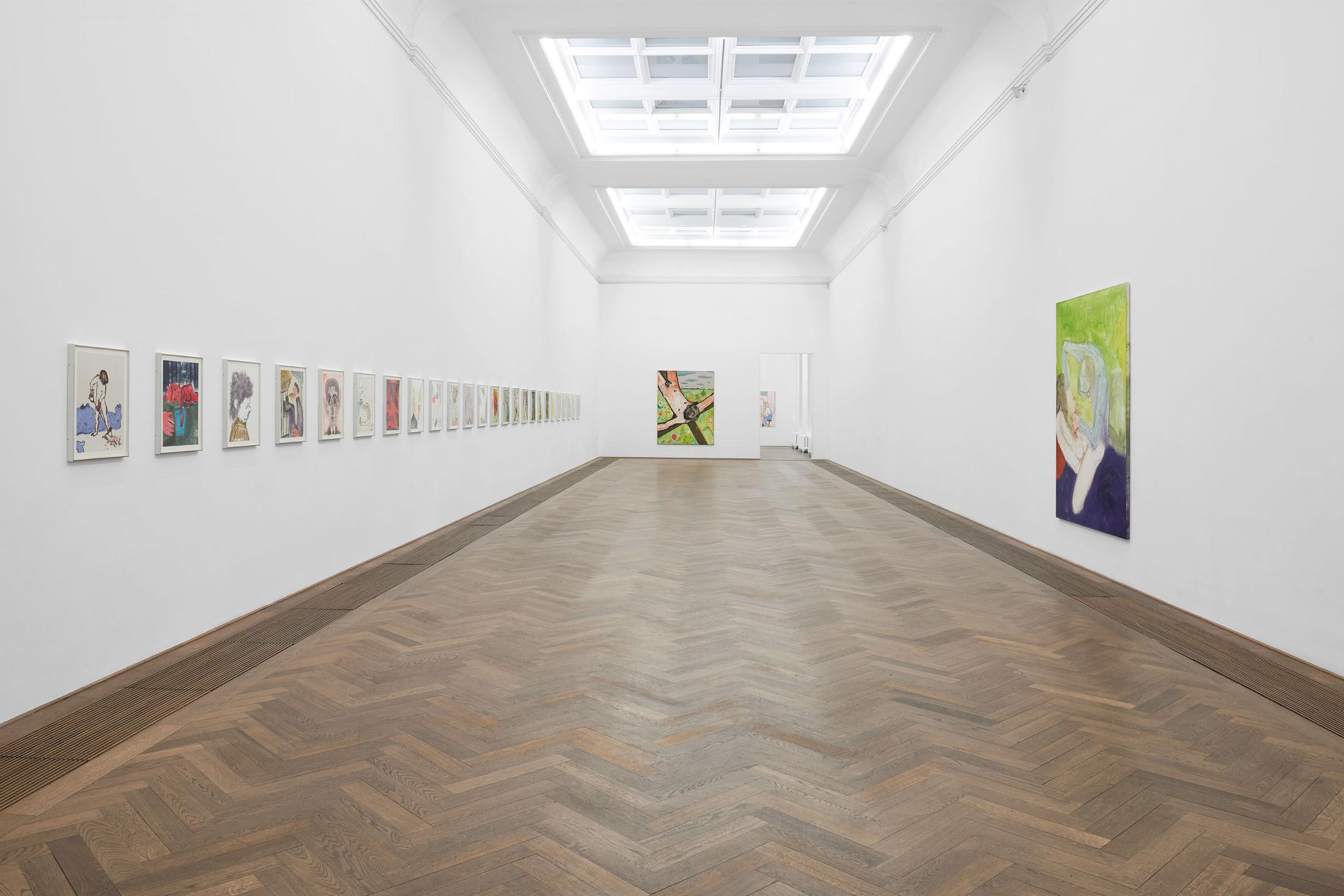 Installation View Sanya Kantarovsky «Disease of the Eyes» at Kunsthalle Basel, 2018 / Photo: Philipp Hänger / Courtesy of the artist; Luhring Augustine, New York; Stuart Shave/Modern Art, London; and Tanya Leighton Gallery, Berlin