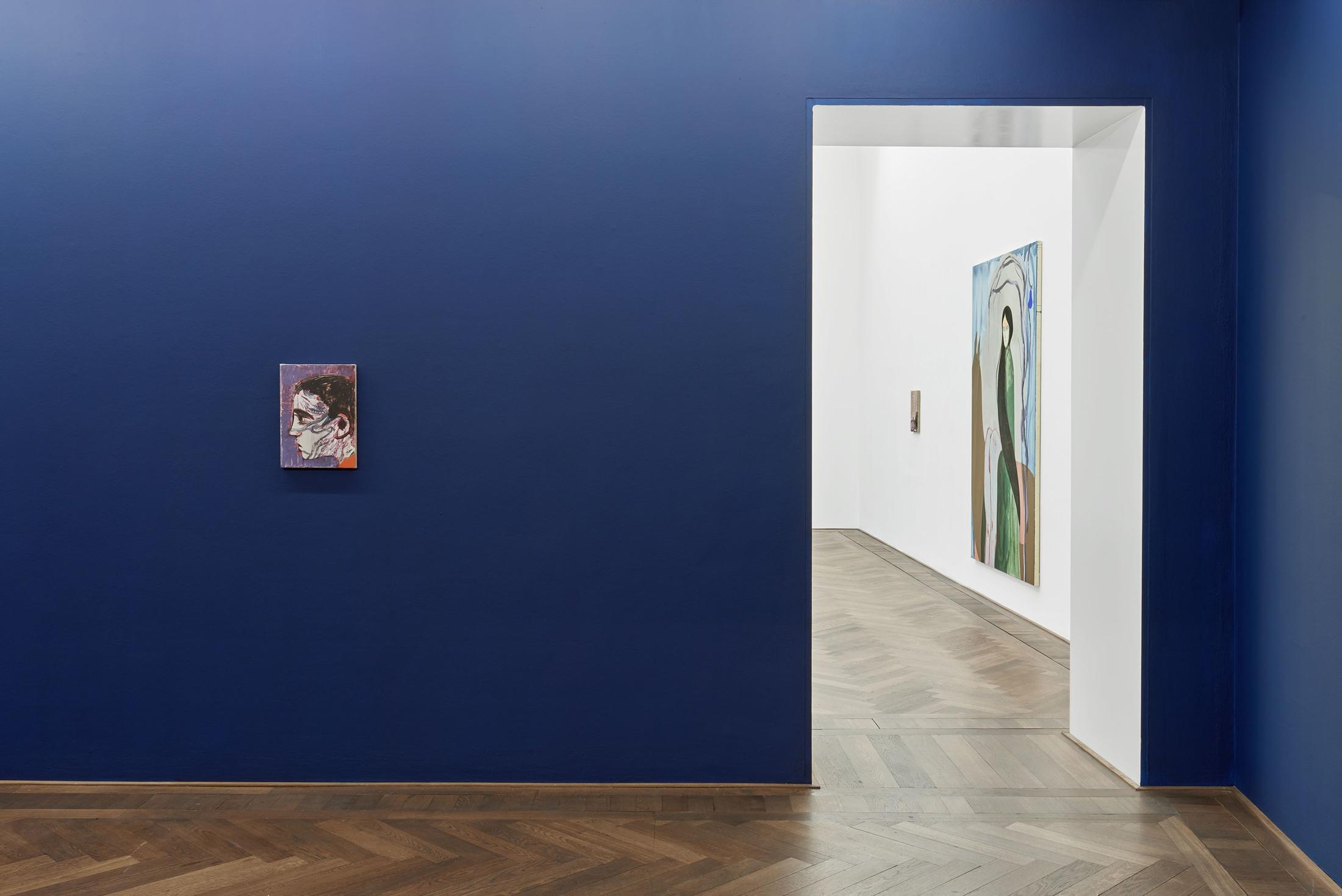 Installation View Sanya Kantarovsky «Disease of the Eyes» at Kunsthalle Basel, 2018. Photo: Philipp Hänger / Courtesy of the artist; Luhring Augustine, New York; Stuart Shave/Modern Art, London; and Tanya Leighton Gallery, Berlin