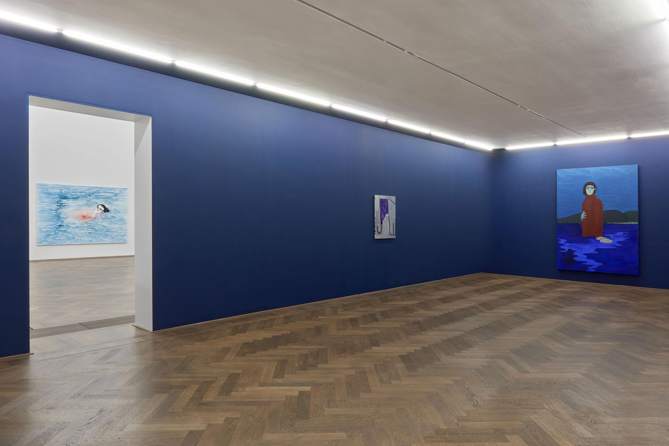 Installation View Sanya Kantarovsky «Disease of the Eyes» at Kunsthalle Basel, 2018. Photo: Philipp Hänger / Courtesy of the artist; Luhring Augustine, New York; Stuart Shave/Modern Art, London; and Tanya Leighton Gallery, Berlin