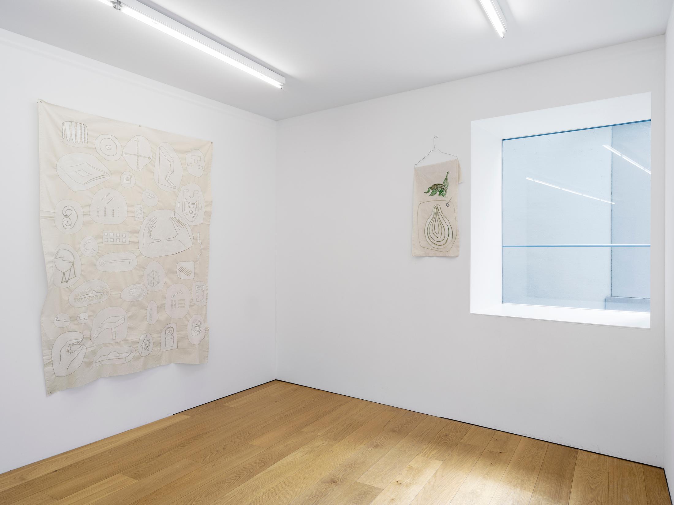 Exhibition View Sarah Lehnerer Solo Show «casting on» at Kirchgasse Gallery, Steckborn, 2022 / Photo: Cedric Mussano / Courtesy: the artist and Kirchgasse Gallery