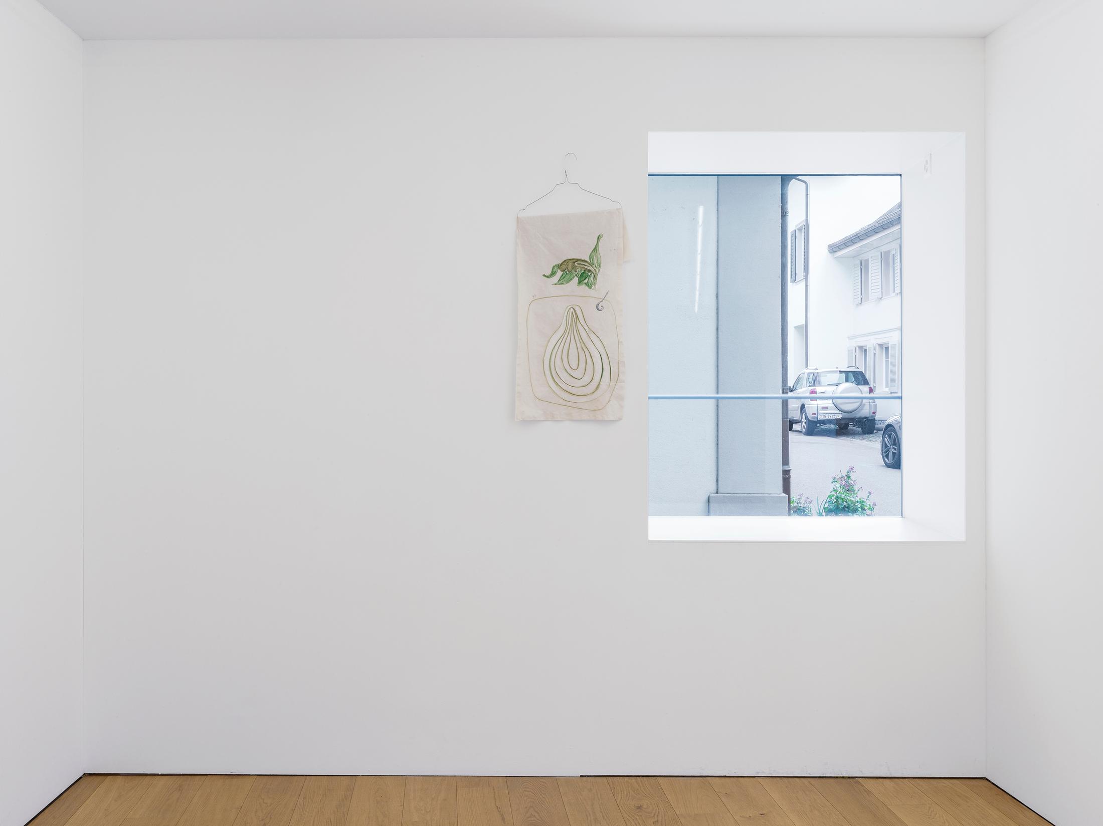 Exhibition View Sarah Lehnerer Solo Show «casting on» at Kirchgasse Gallery, Steckborn, 2022 / Photo: Cedric Mussano / Courtesy: the artist and Kirchgasse Gallery