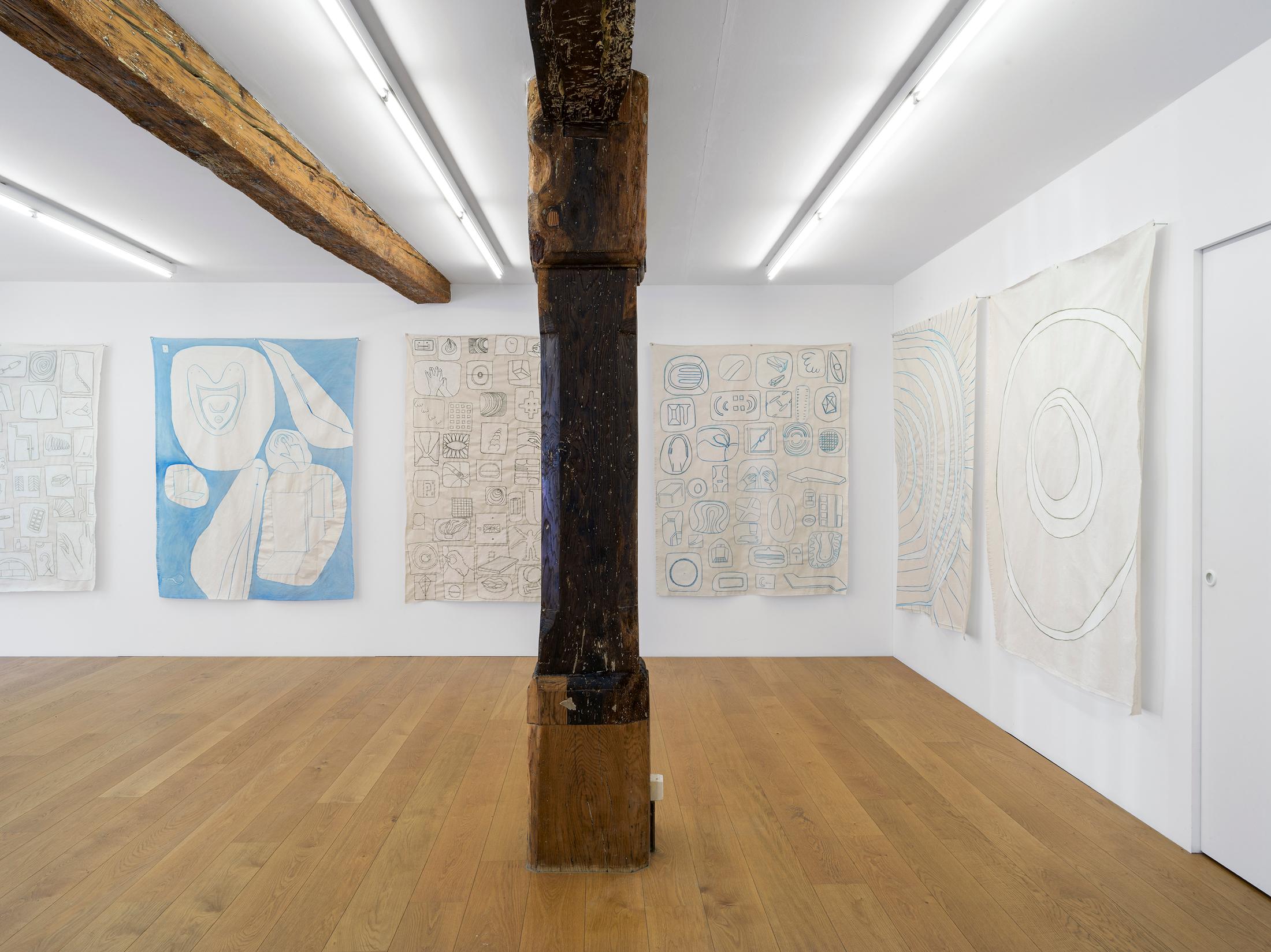 Exhibition View Sarah Lehnerer Solo Show «casting on» at Kirchgasse Gallery, Steckborn, 2022 / Photo: Cedric Mussano / Courtesy: the artist and Kirchgasse Gallery