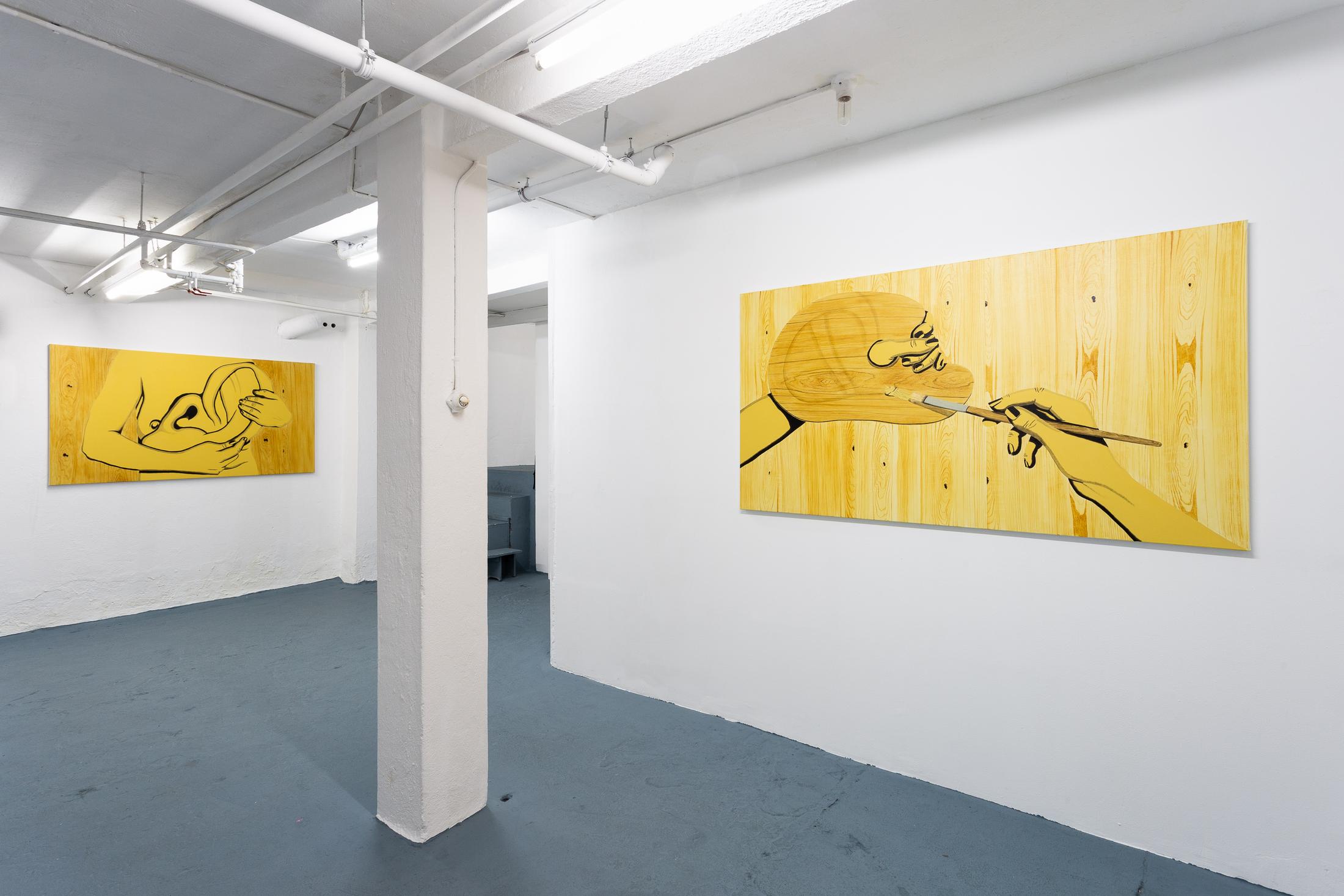 Exhibition View Groupshow «Sarah Margnetti & Megan Rooney» at Last Tango, Zurich / Photo: Kilian Bannwart / Courtesy: the artist and Last Tango